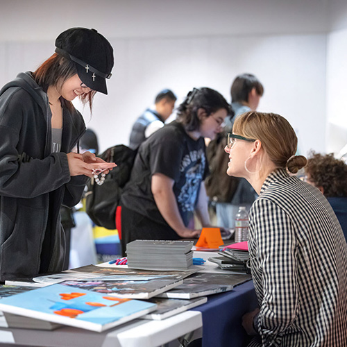 Portfolio review by peers and instructors
