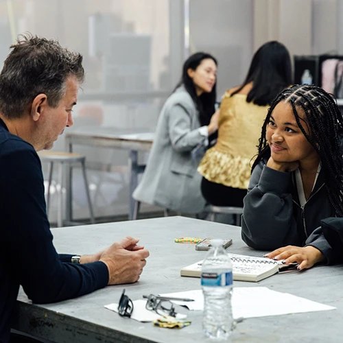 Portfolio review by peers and instructors
