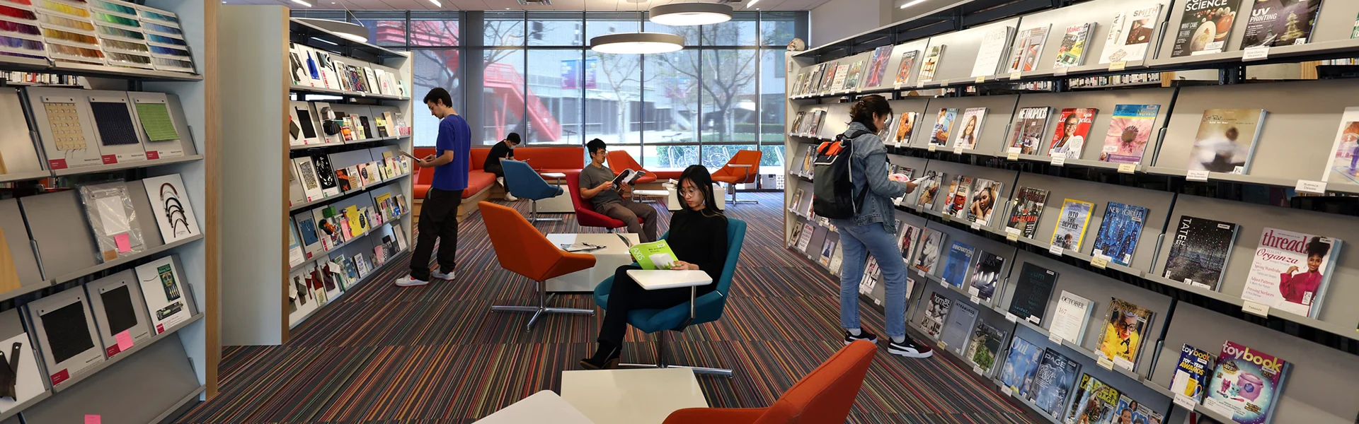 Students in the library