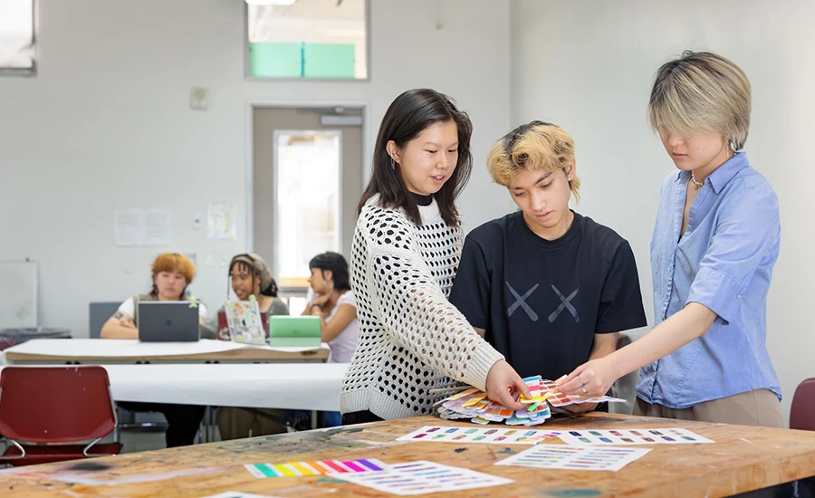 Design Lab students work collaboratively on projects for professional clients.
