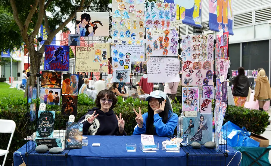 Twice a year, Otis Students have an artist marketplace out on the Commons, where they sell their work.