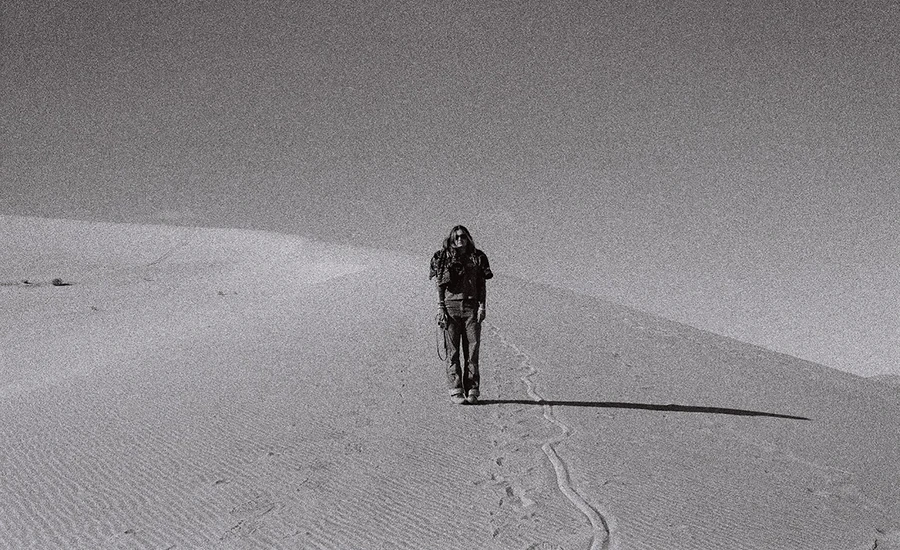 Photo of student in the desert by Ian James