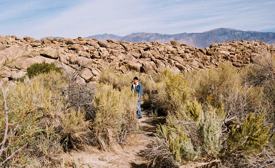 Photo of students in the desert by Ian James