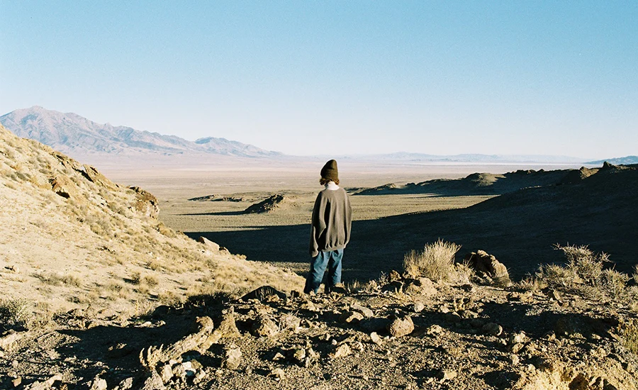 Student in an open terrain.