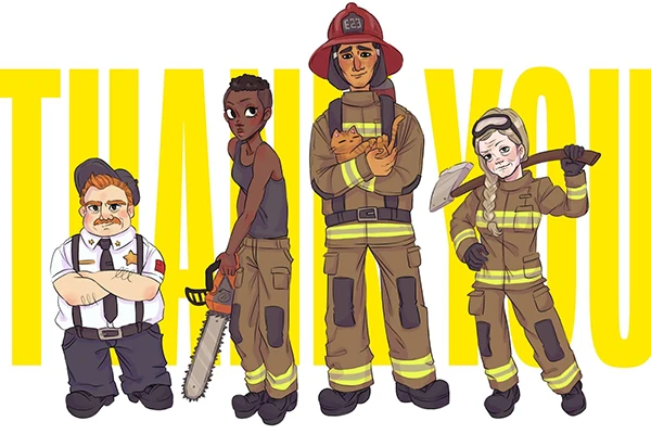 Thank You Illustration for Palisades First Responders