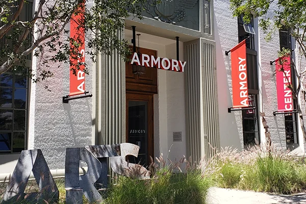Frontage of Armory Center for the Arts in Pasadena, CA