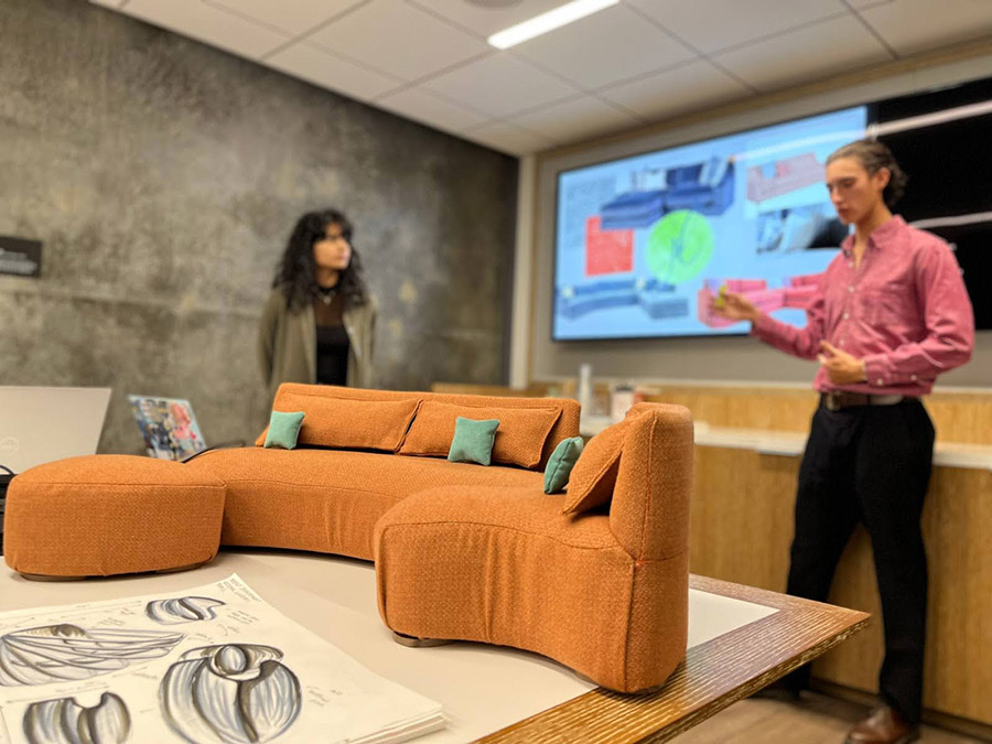 Product Design students present class projects at furniture maker Jonathan Louis.