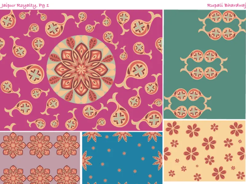 Samples of textile patterns by Rupali Bhardwaj.