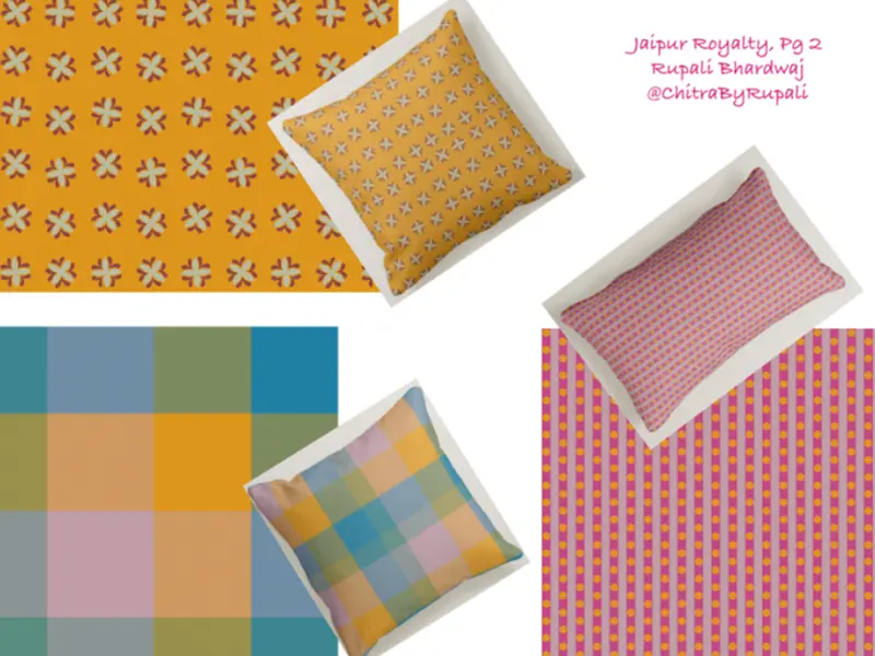 Samples of textile patterns by Rupali Bhardwaj.