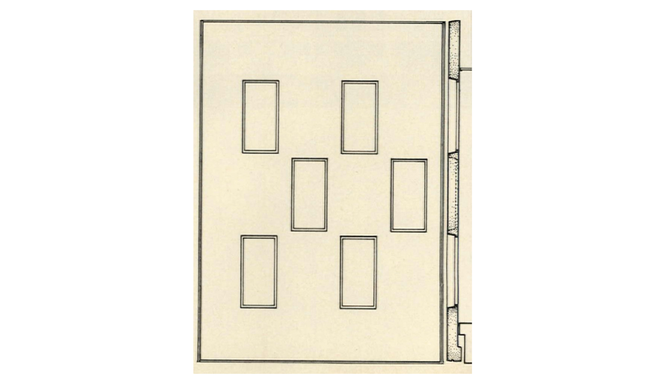 An architectural rendering of Noyes’s window walls. Architectural Record, April 1967.