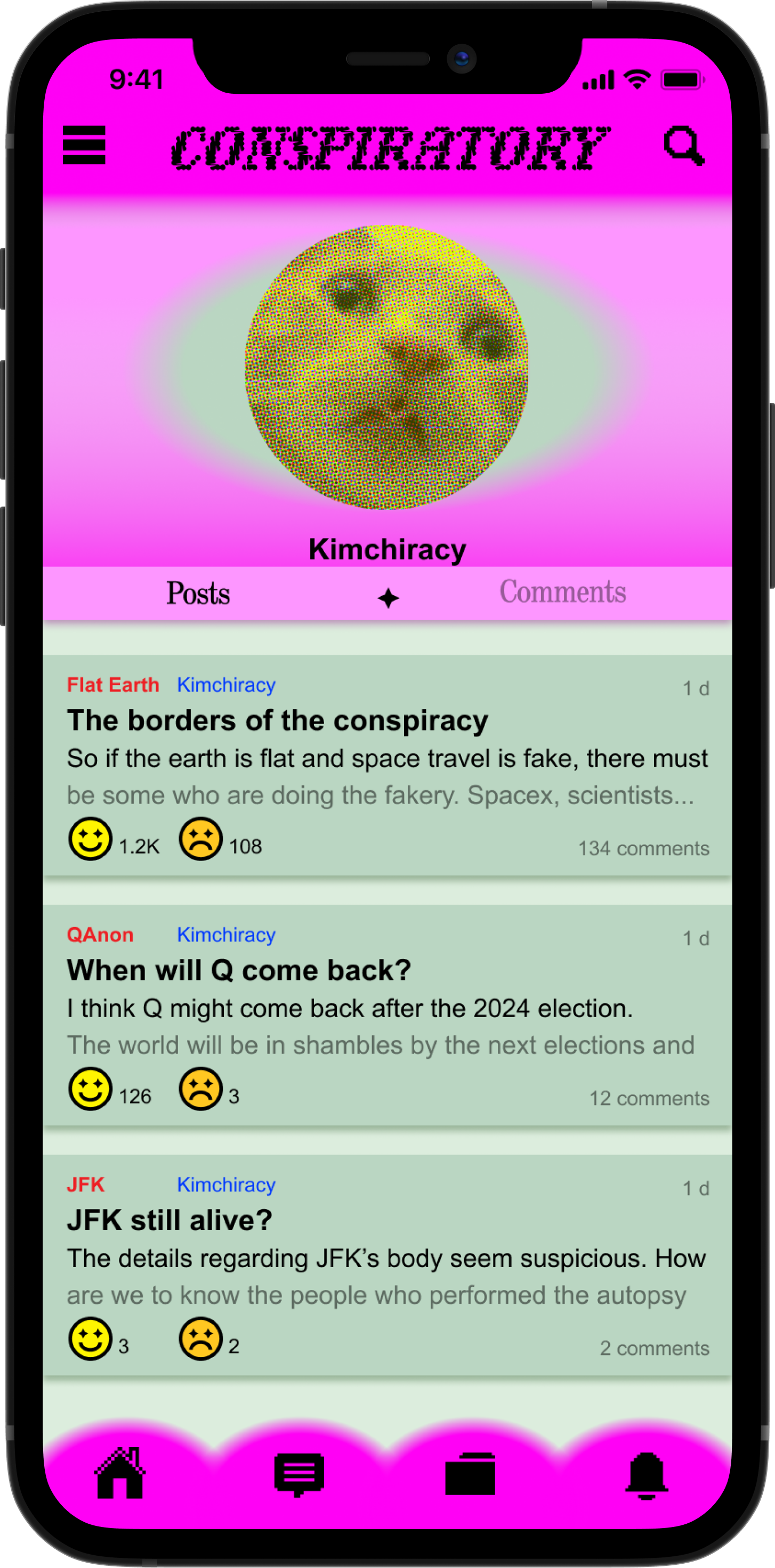 Conspiratory Mobile App Profile