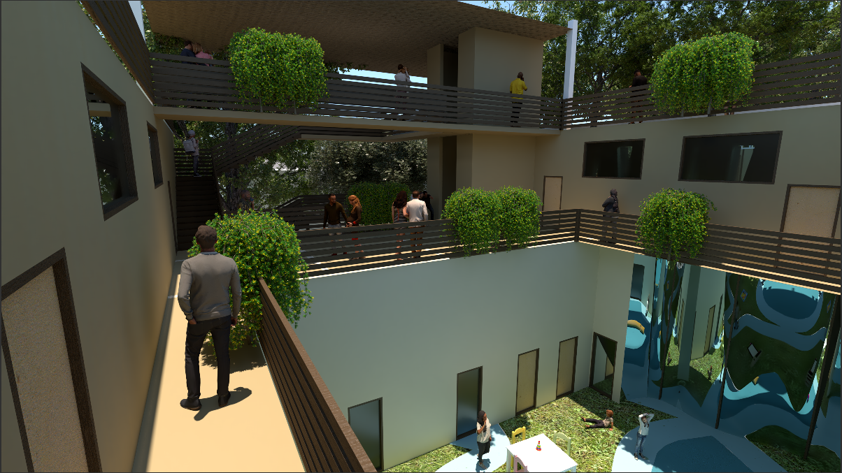 Second Level View into Daycare Interior