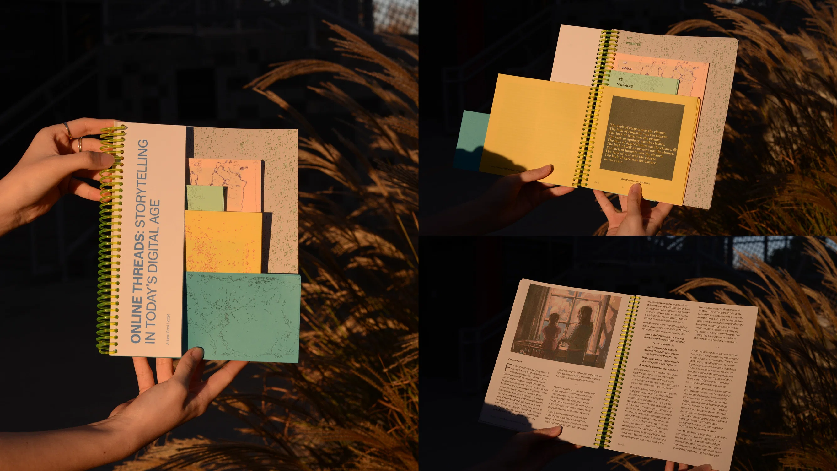 Interior pages of the publication, ONLINE THREADS: Storytelling in Today’s Digital Age