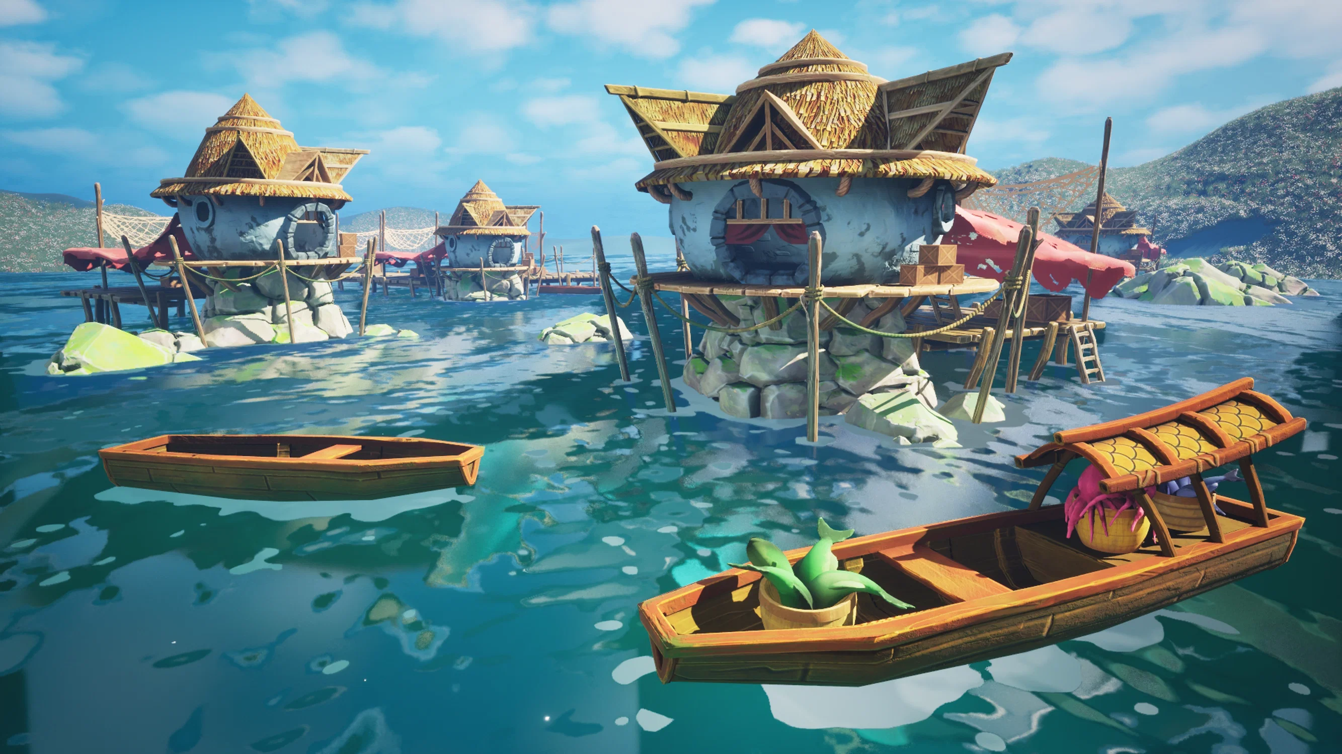 Recreation of "Lazy Lagoon" concept art by Jourdan Tuffan into 3D environment.
