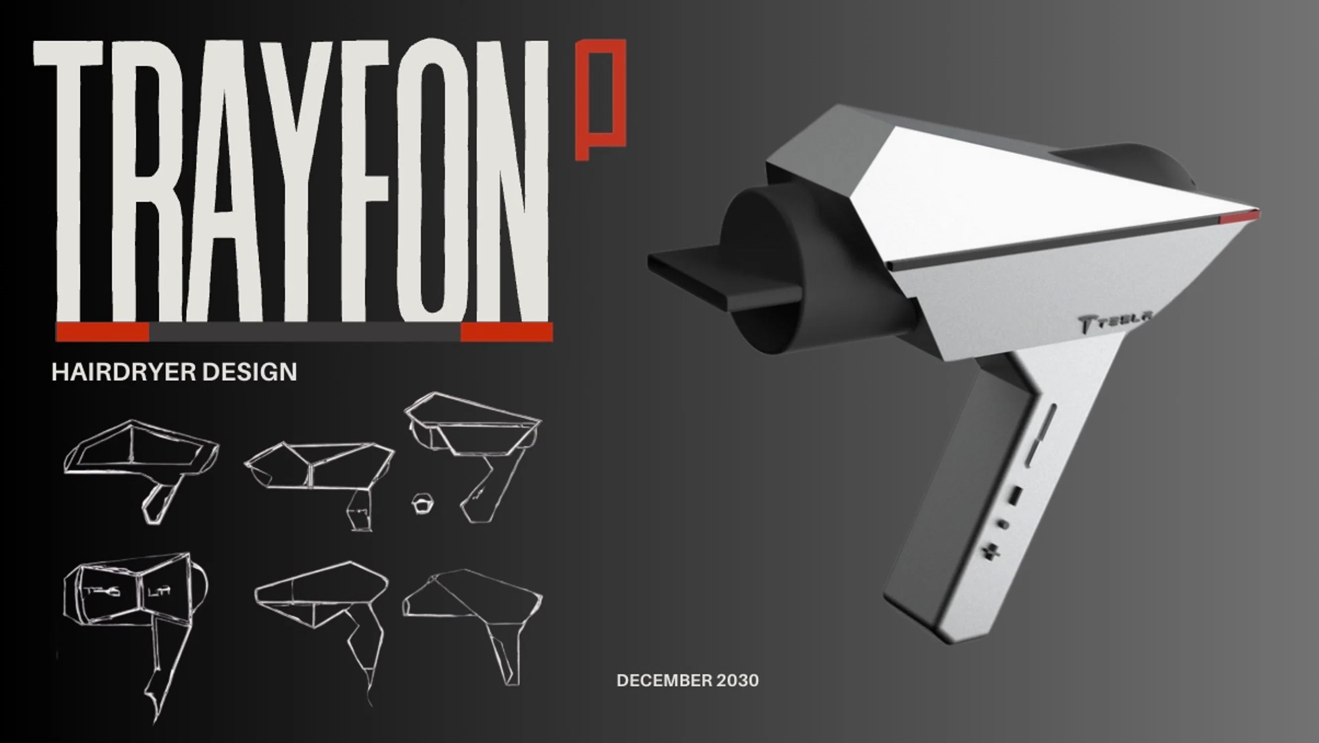 Trayfon HairDryer 3D model Redesign