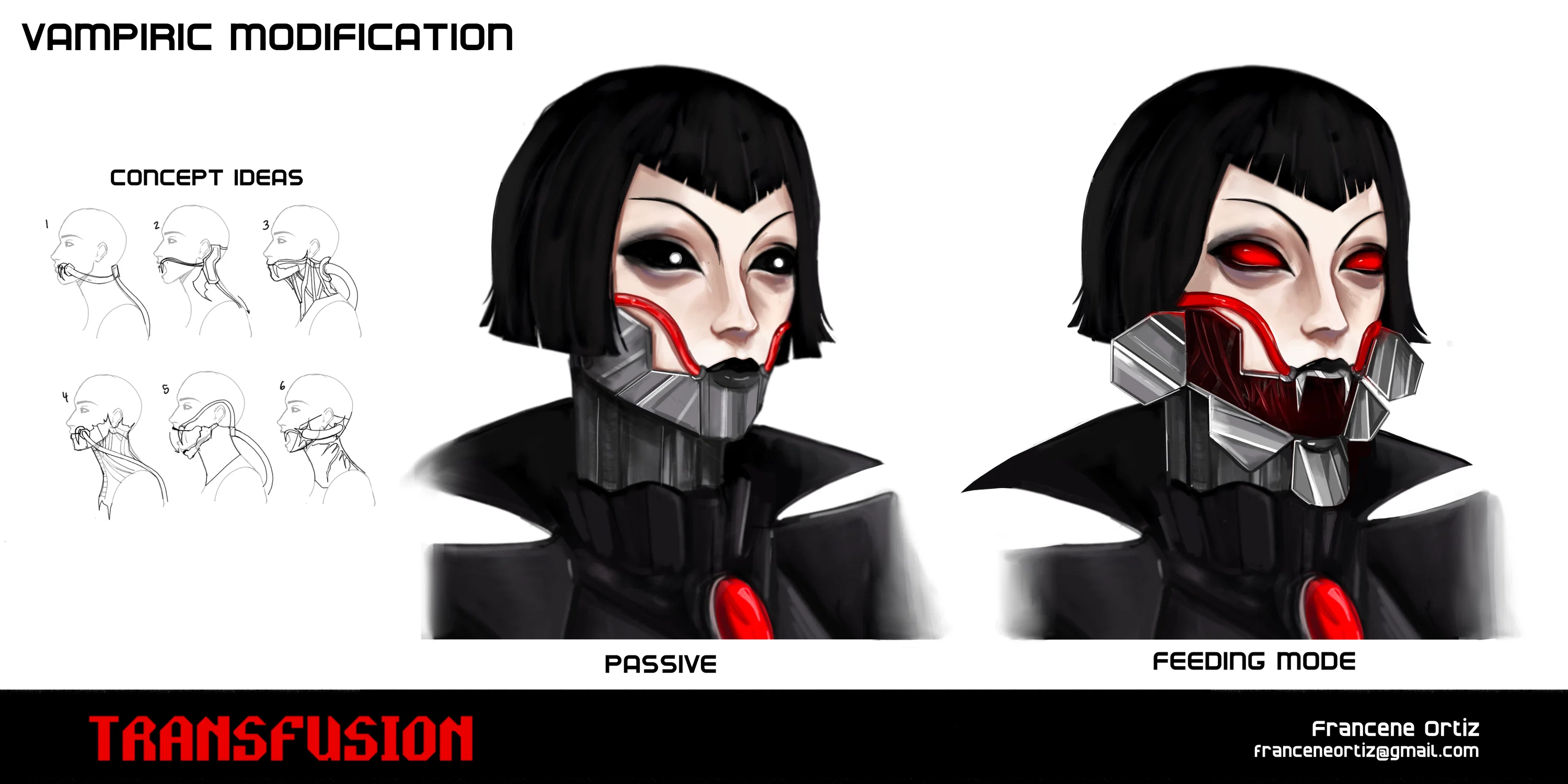 Cyberpunk Facial Modification Vampire Design