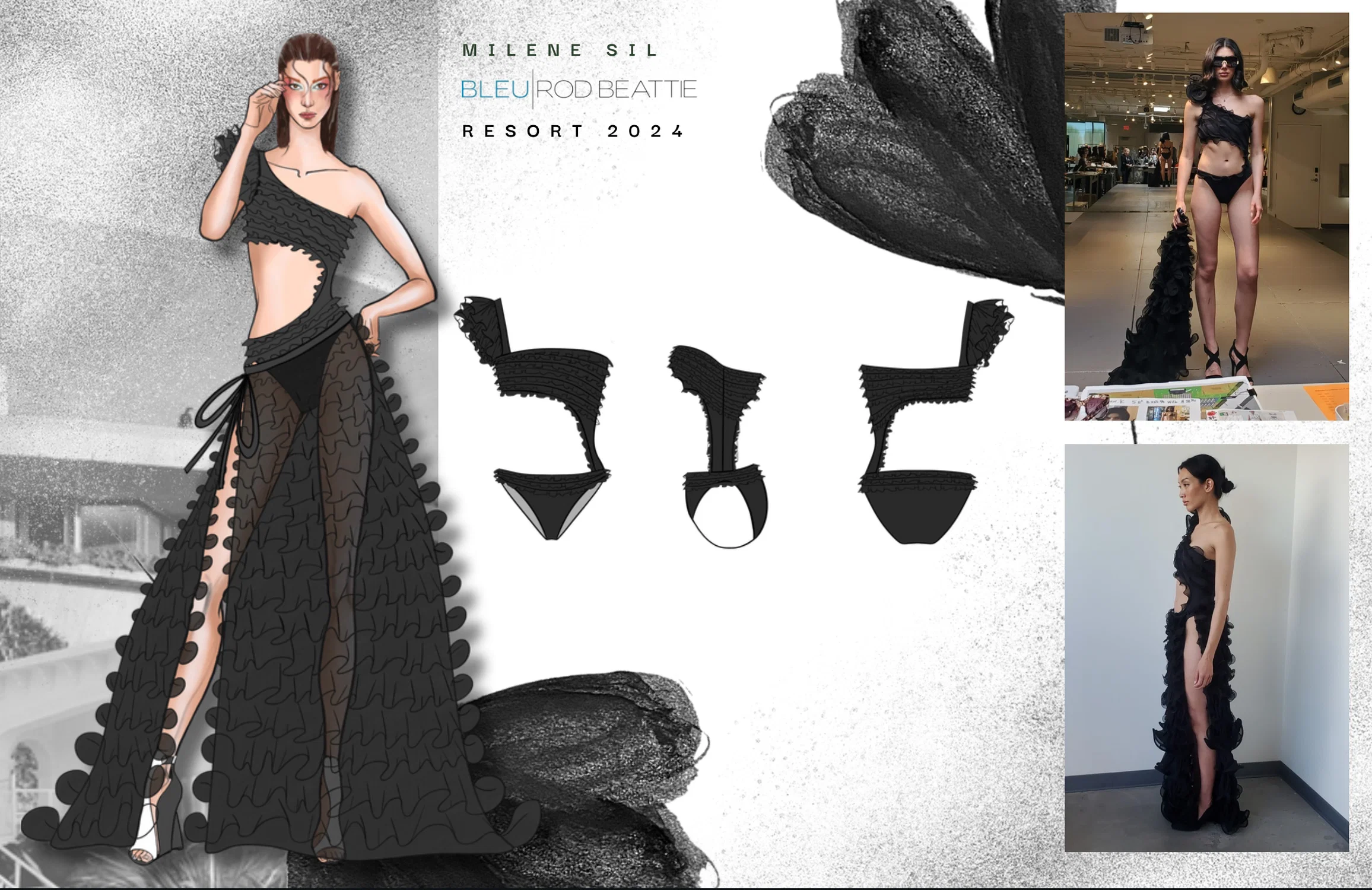 My junior year mentor project was for the swim category and was presented at the end of the year Otis fashion show.