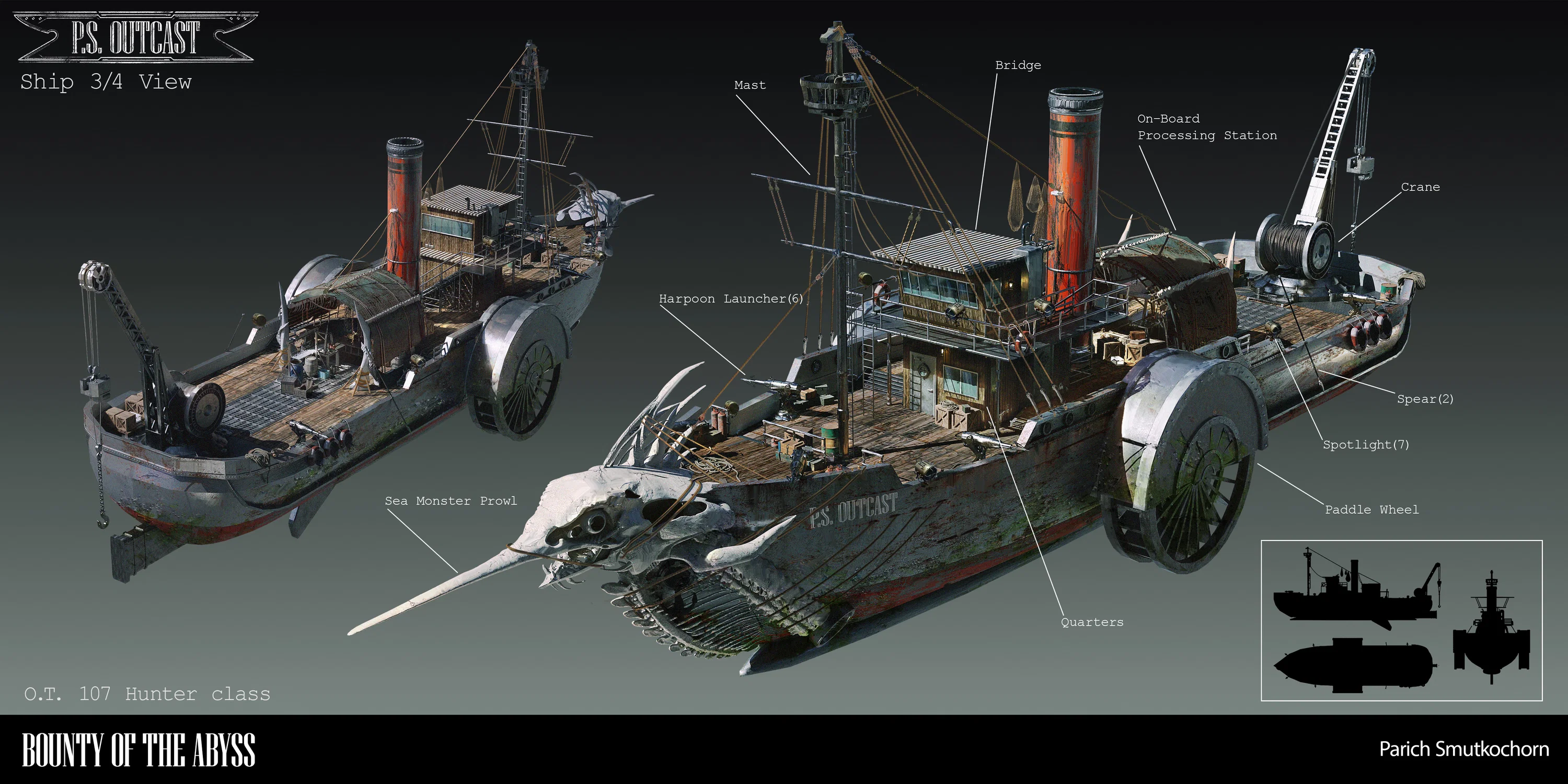 The Outcast Steamboat design layout