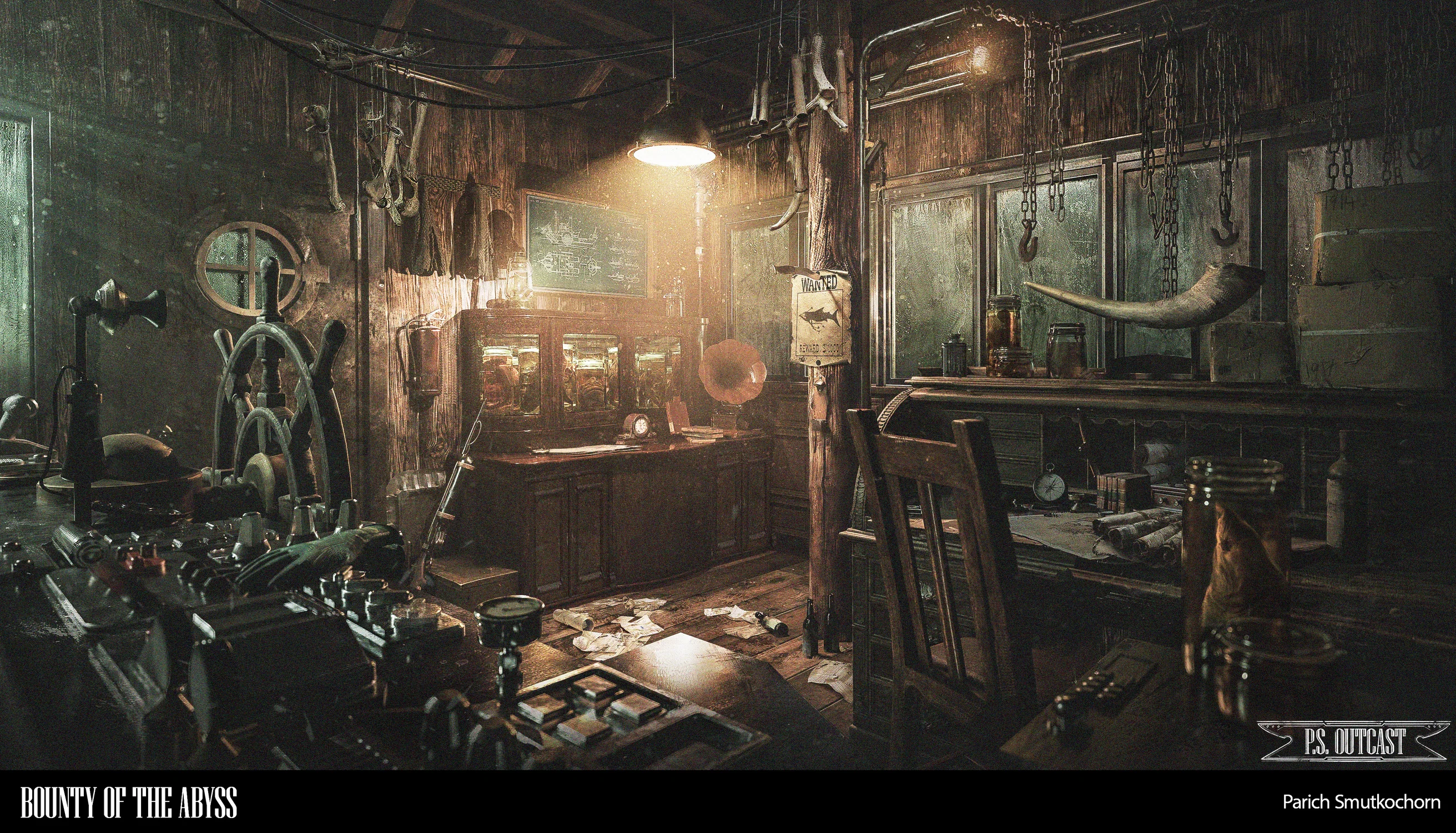 The Outcast Steamboat bridge interior keyart