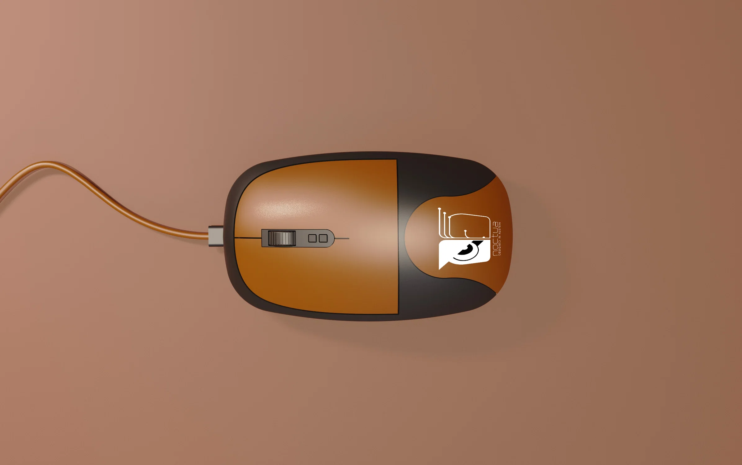 top down shot of noctua mouse designed by Ryan Triggs