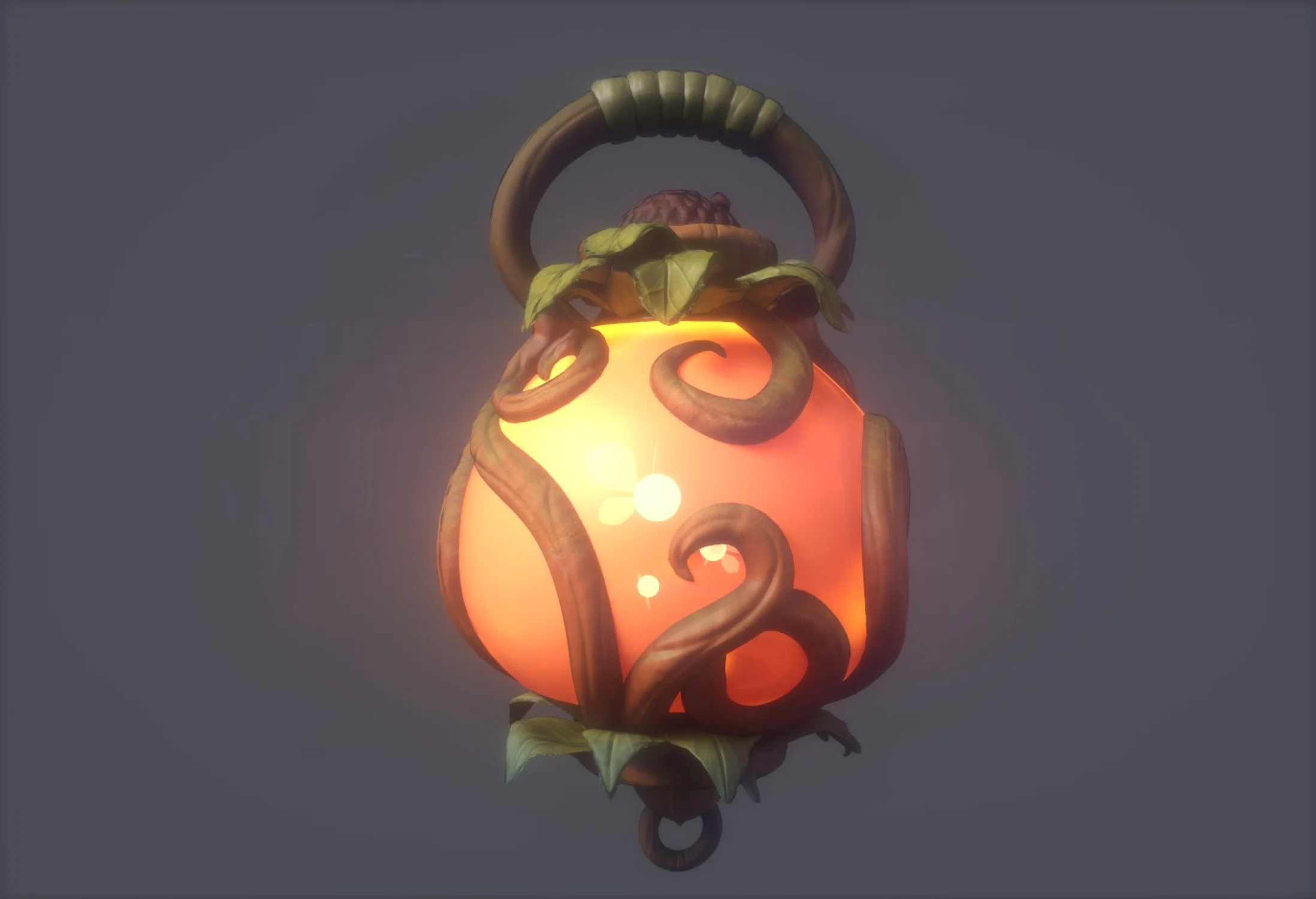 3D fairy lantern prop modeled in Maya and Zbrush, textured in Substance 3D Painter