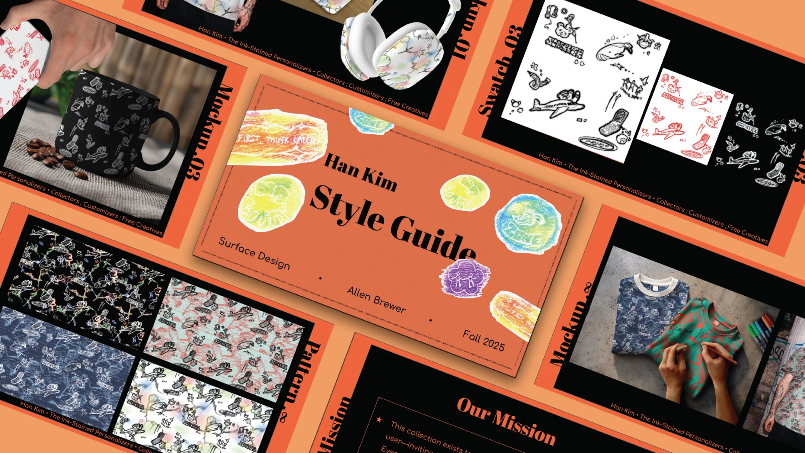 Spread of Style Guide Slides and Mockups for Pattern and Graphic Assets