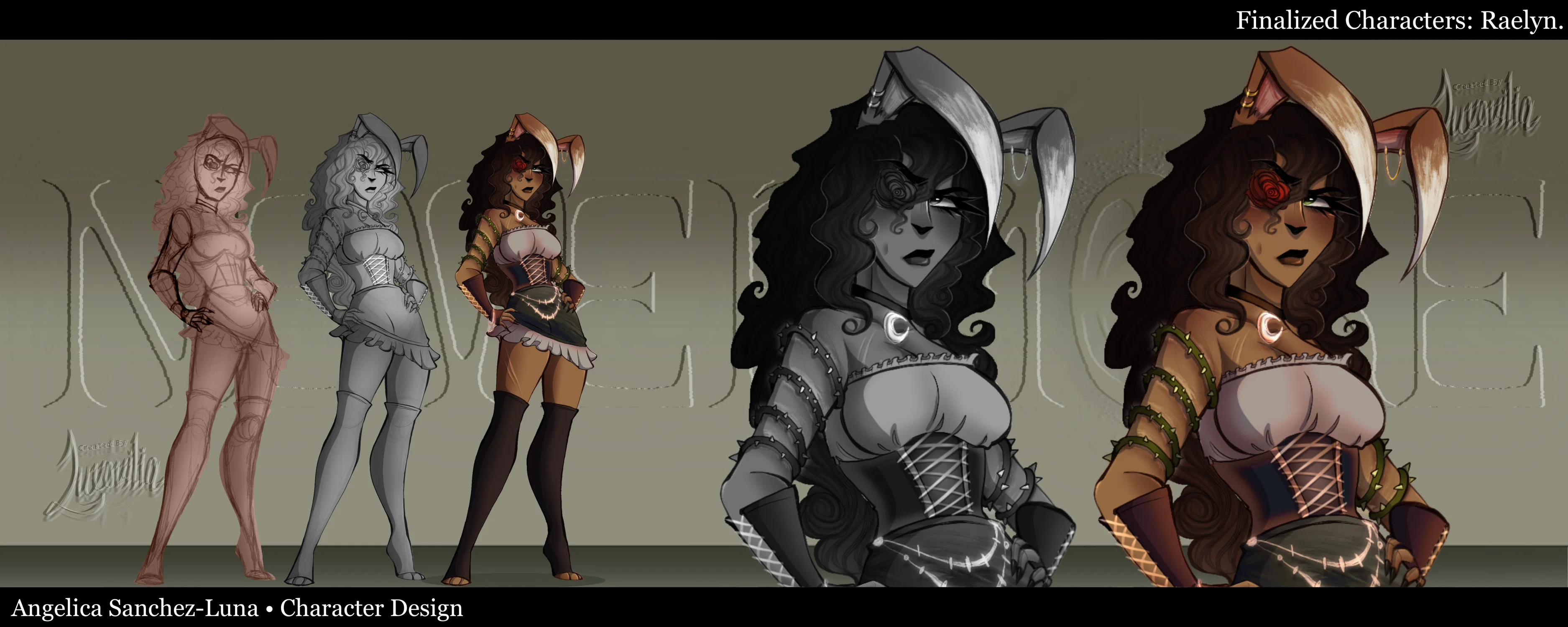 Individual Character Sheet for a character named: "RAELYN", including process.
