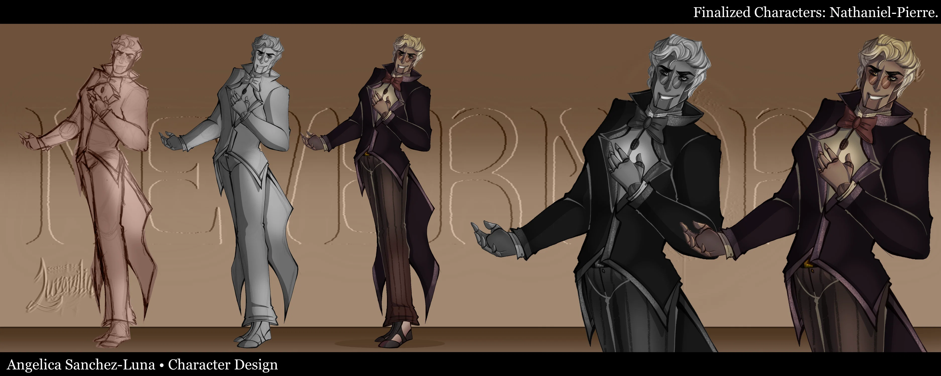 Individual Character Sheet for a character named: "NATHANIEL", including process.