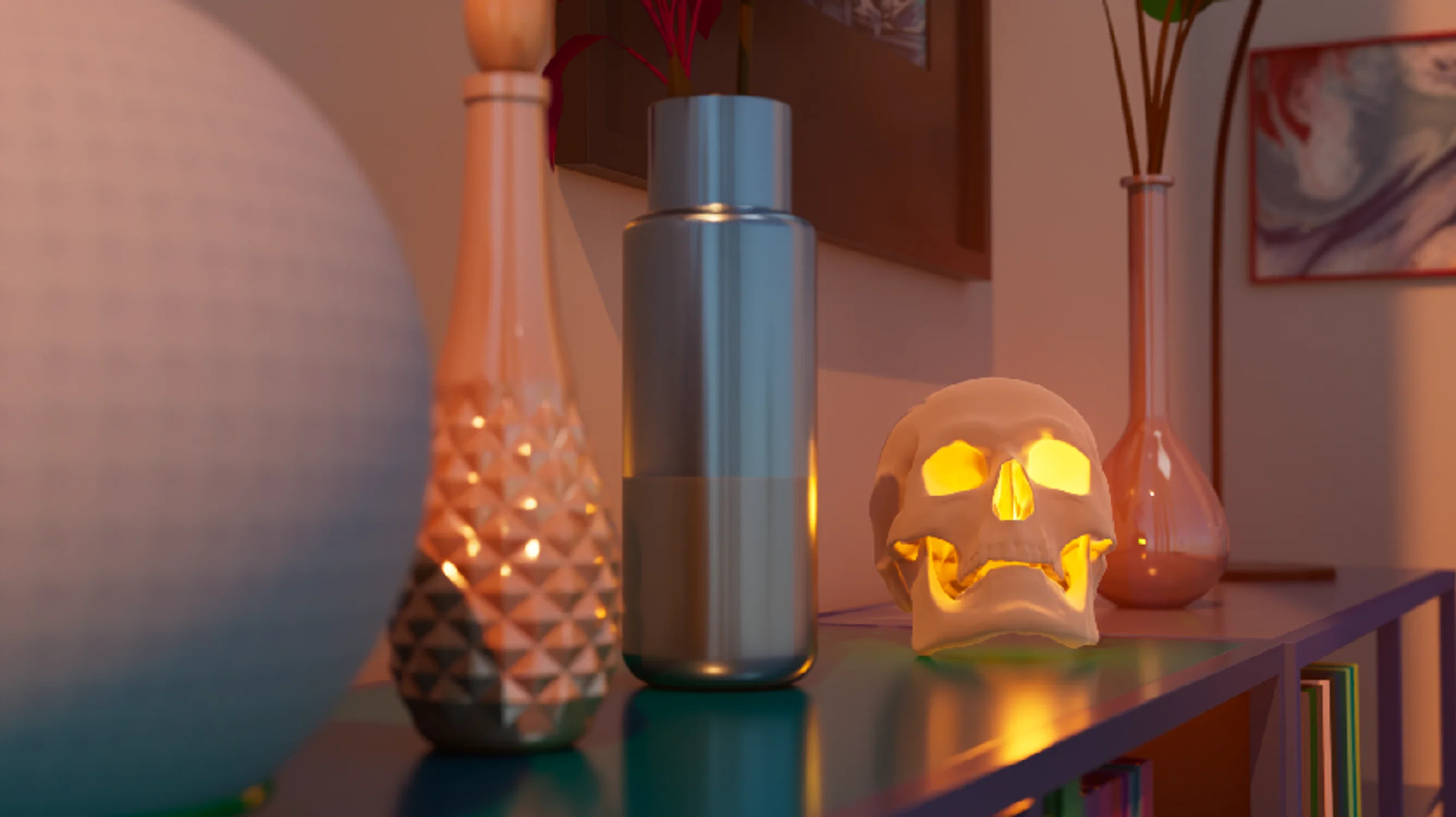 Lit 3D objects within a scene
