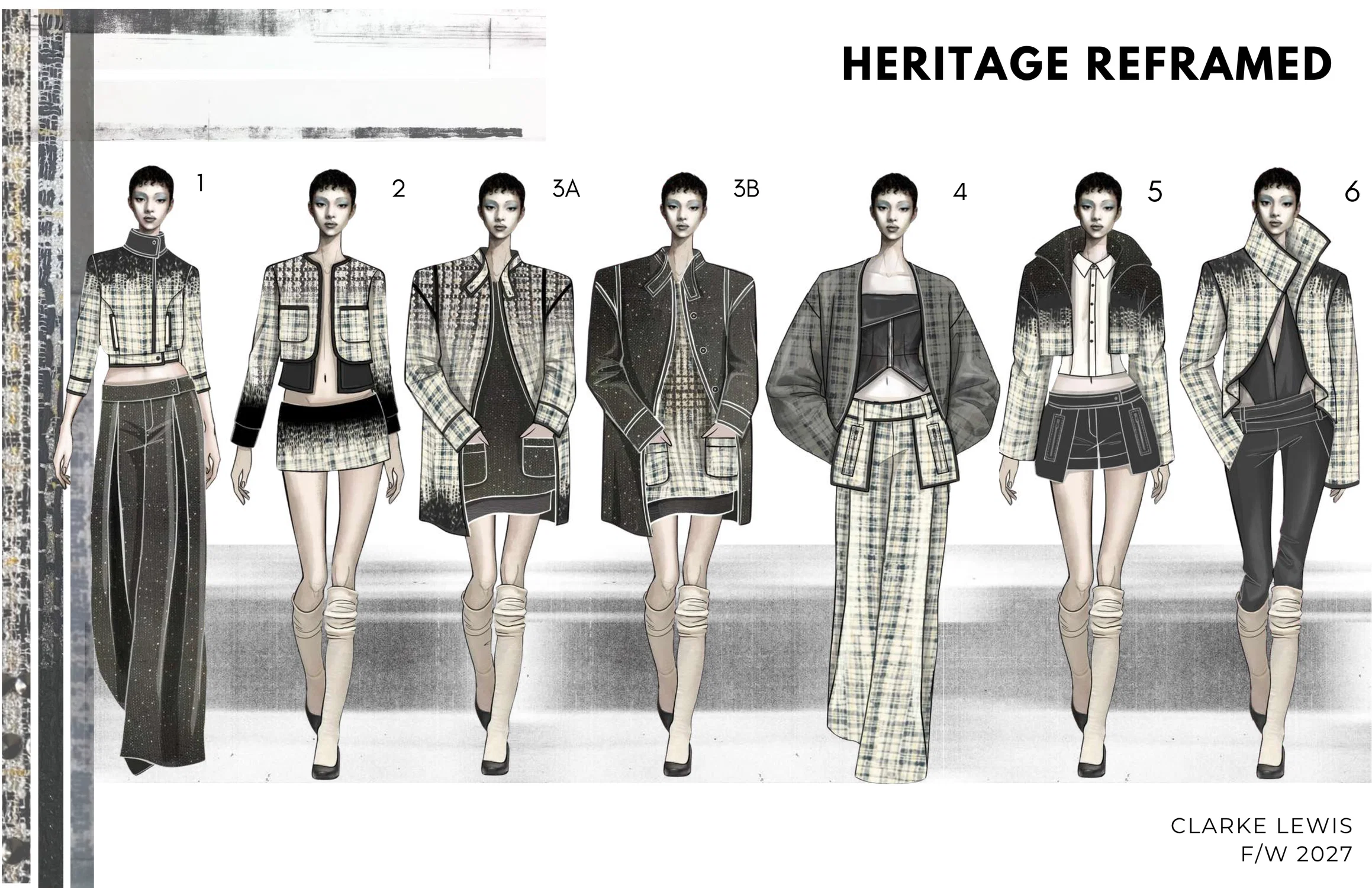 The Heritage Reimagined collection transforms classic silhouettes and heritage textiles like tweed through contemporary silhouettes and textile manipulation, including hand embroidery and beading. The result is a series of pieces that feel polished with a chic edge.