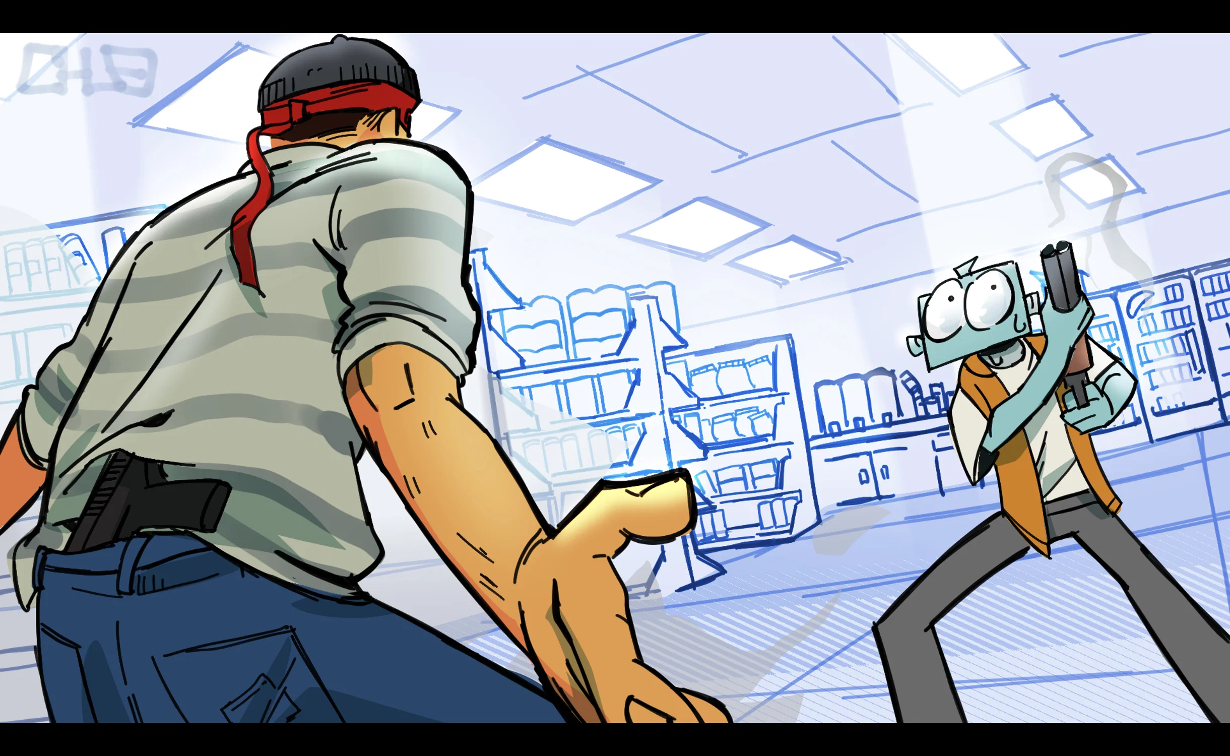 Action sequence concept art