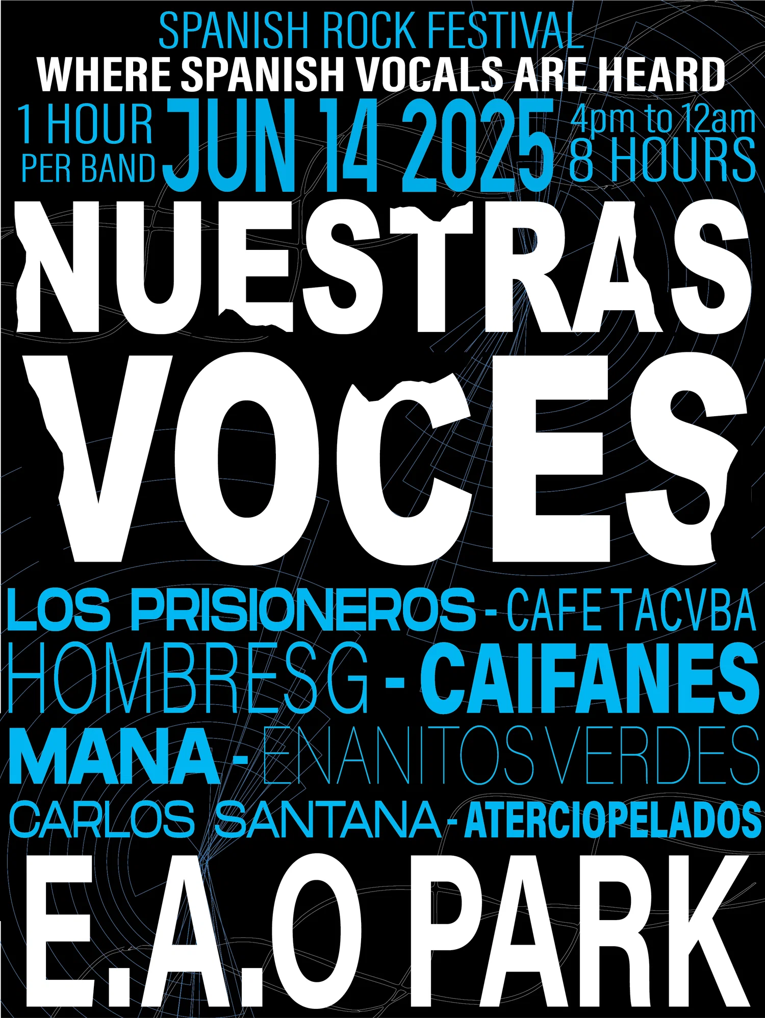 typographic poster for Spanish rock music festival