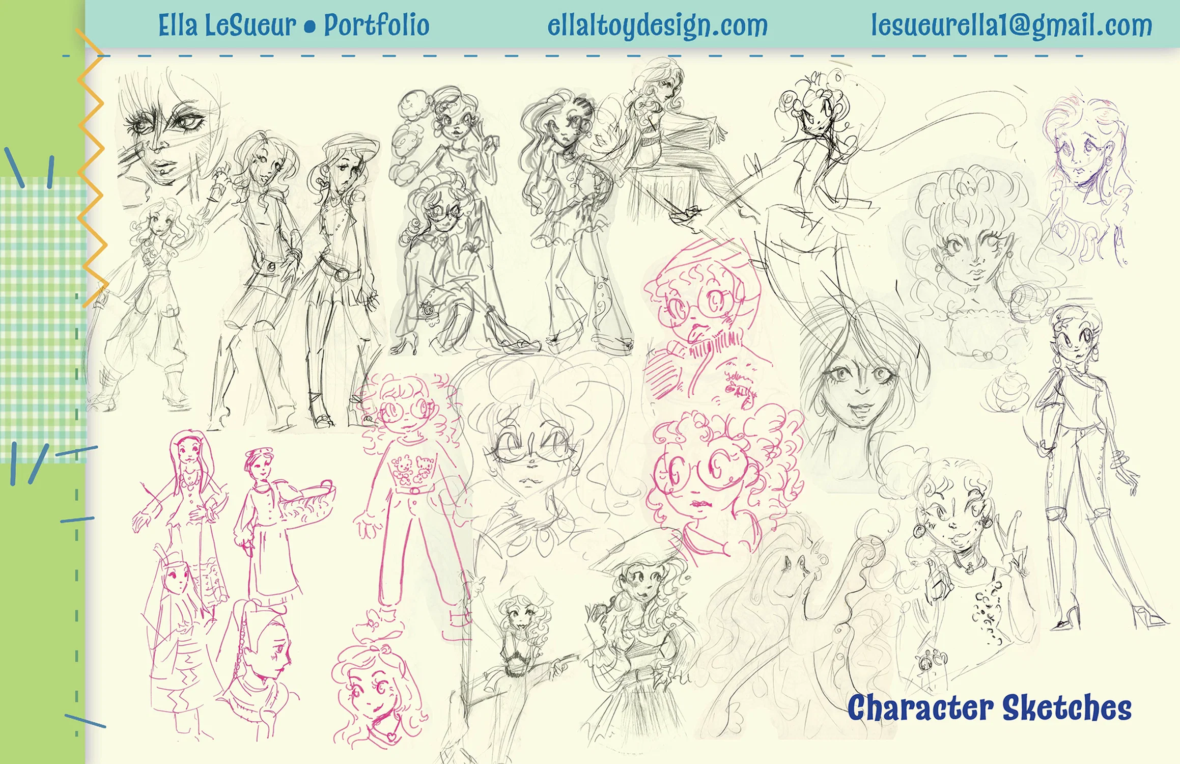 Character and fashion sketches