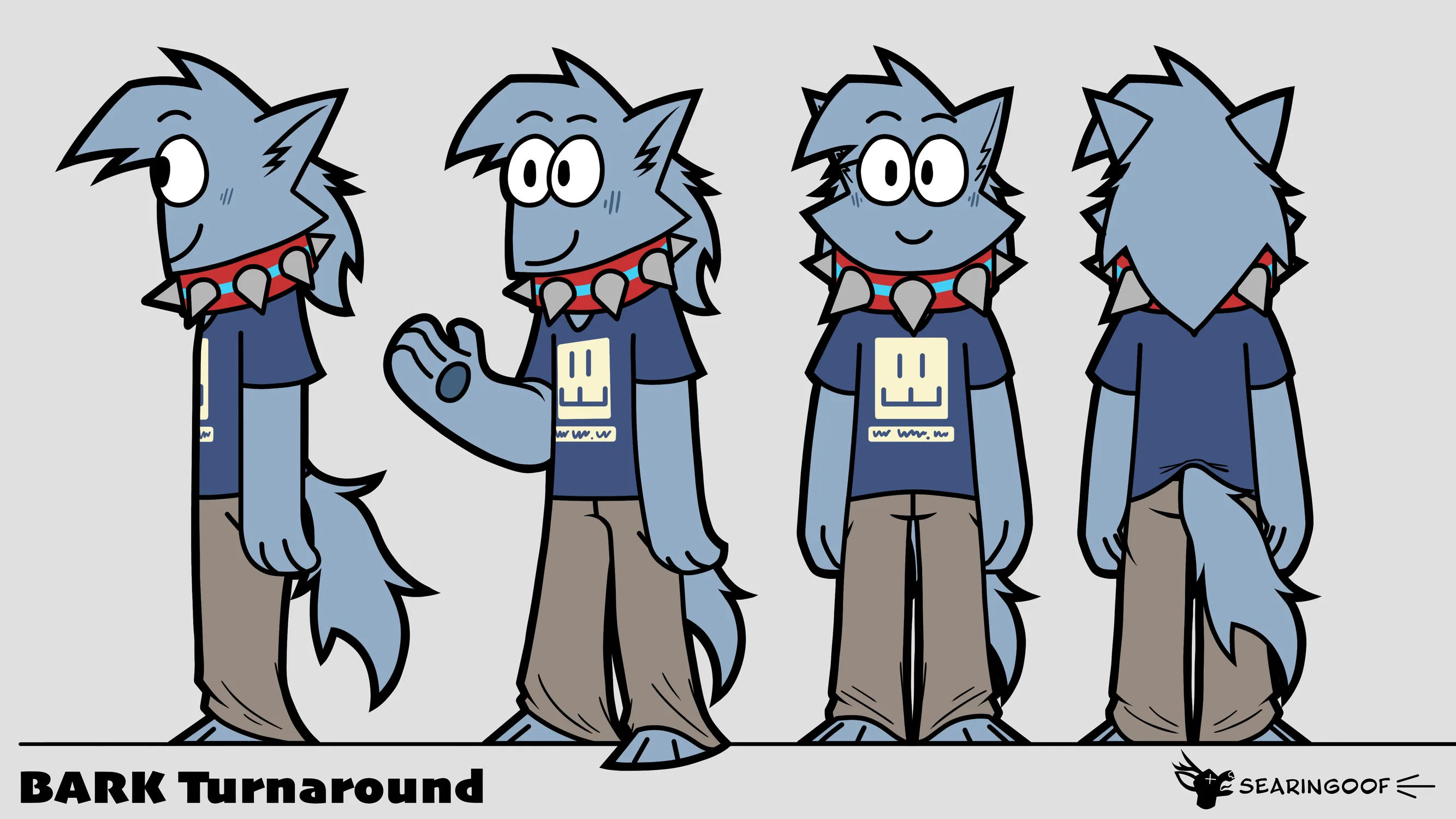 Turn around page for Bark (Side, 3/4, Front, Back view)