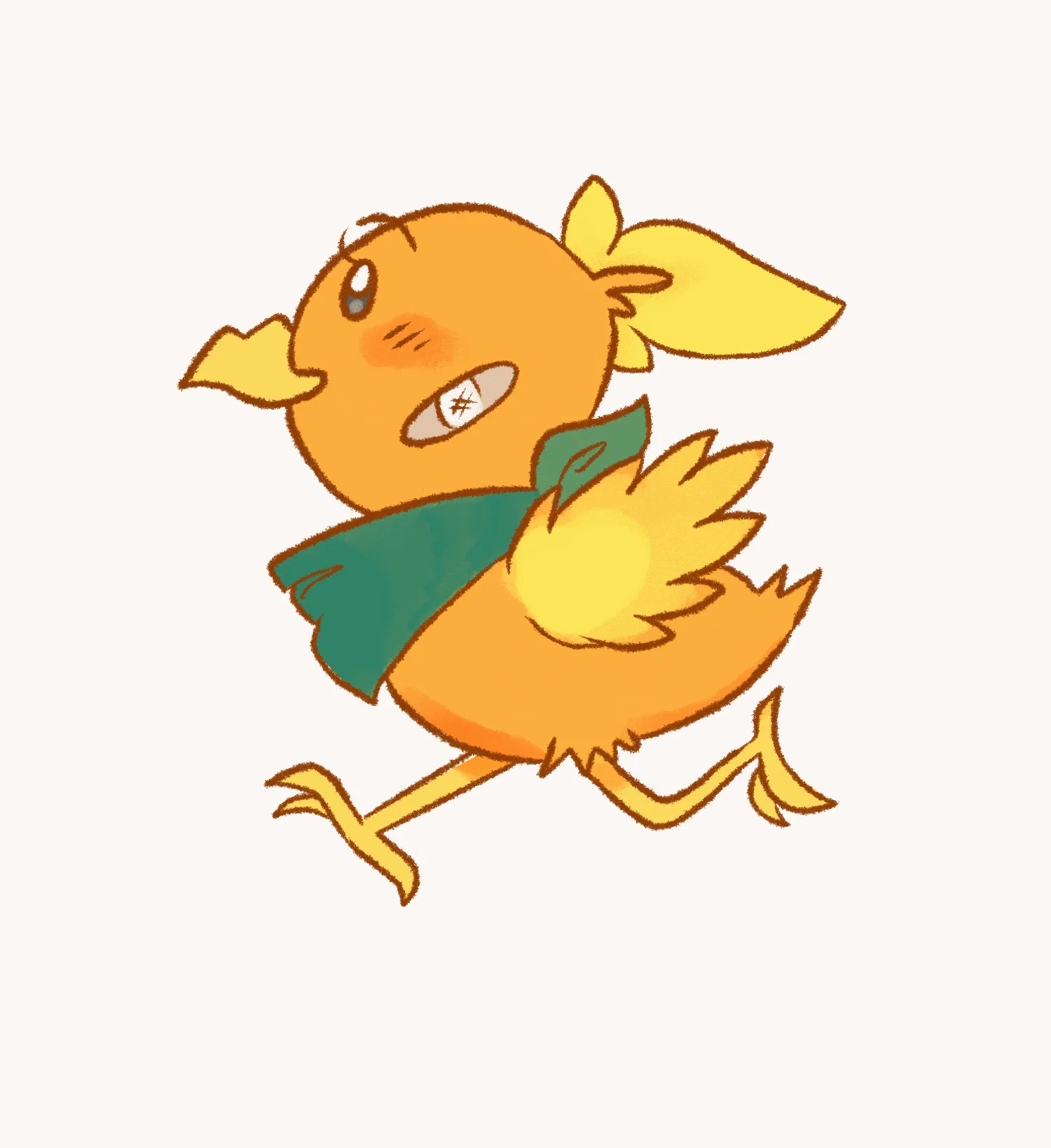 animated run cycle of Pokemon Mystery Dungeon oc, a torchic named Catori