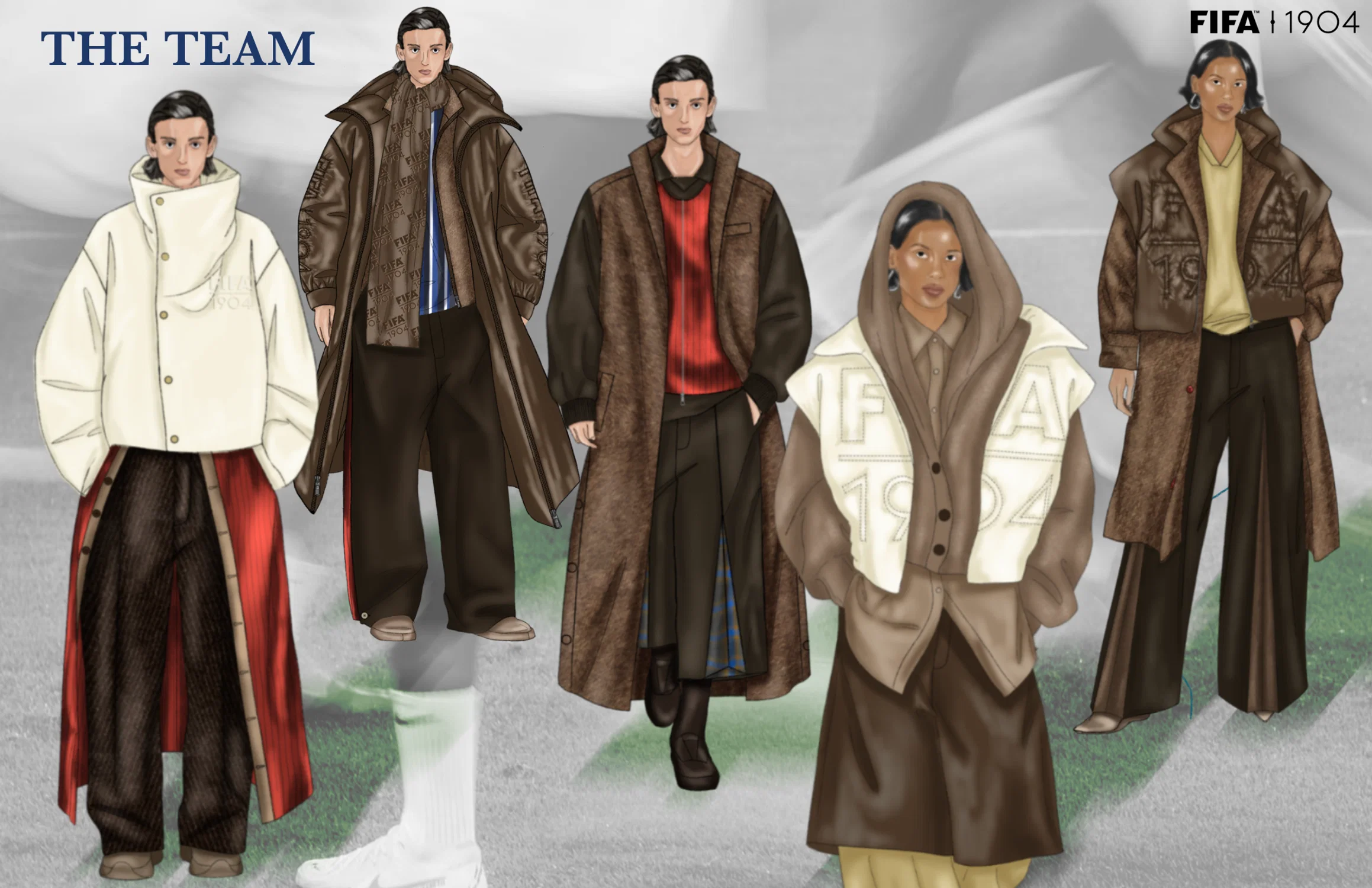 Illustration line up of my senior mentorship project with FIFA 1904.