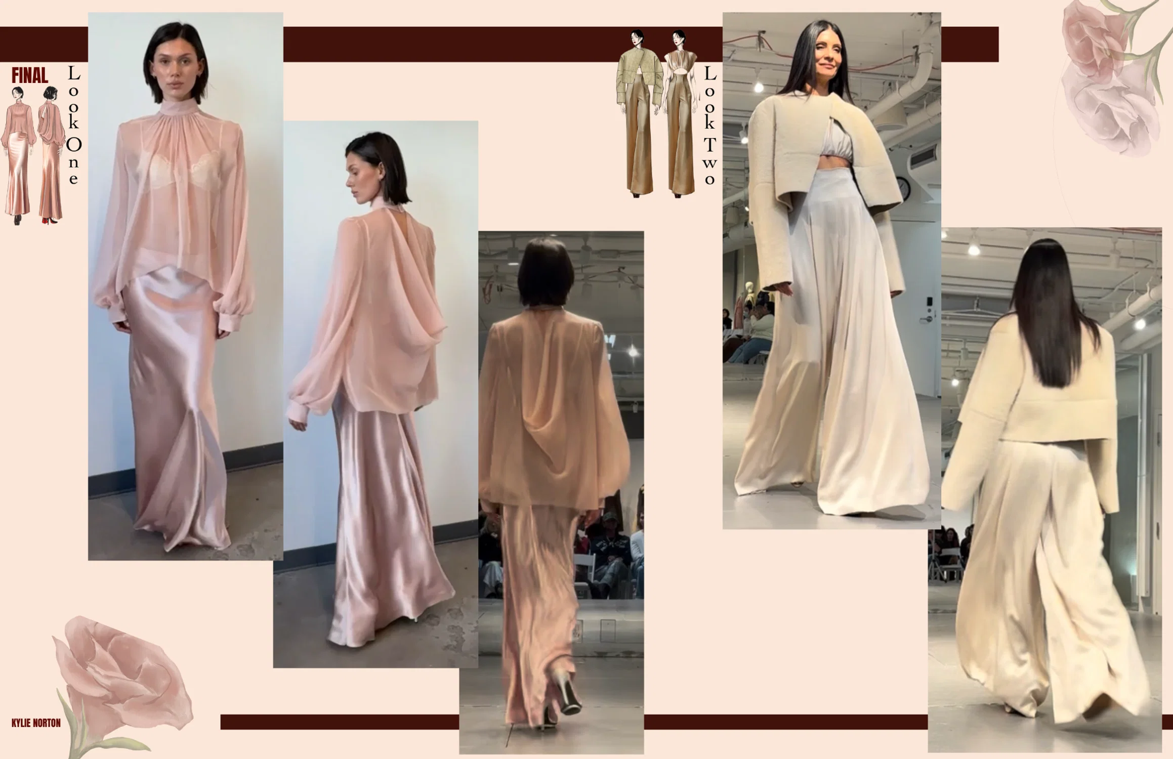 Two full looks for a total of six pieces designed for the brand VINCE.