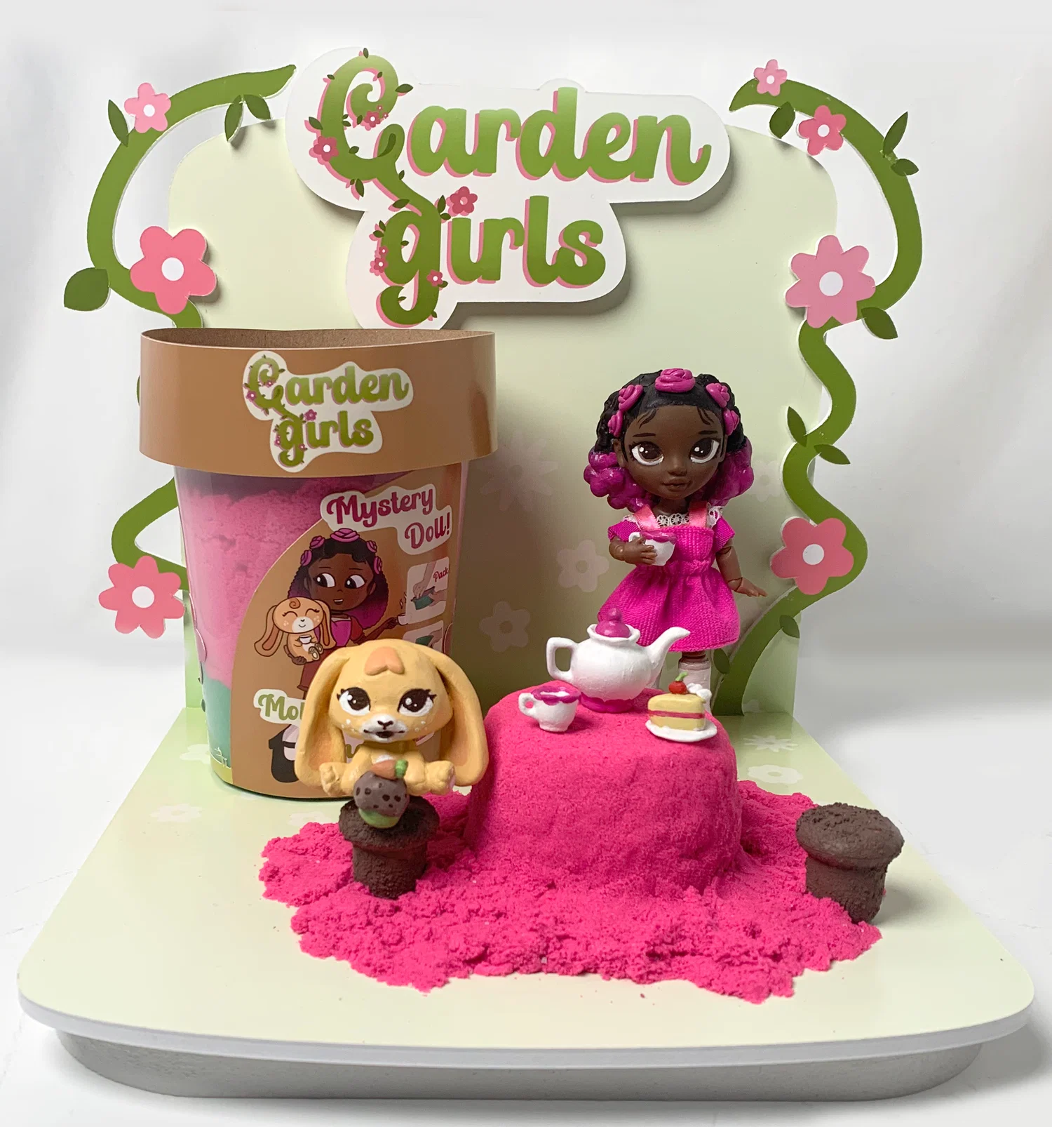 Doll of girl and rabbit