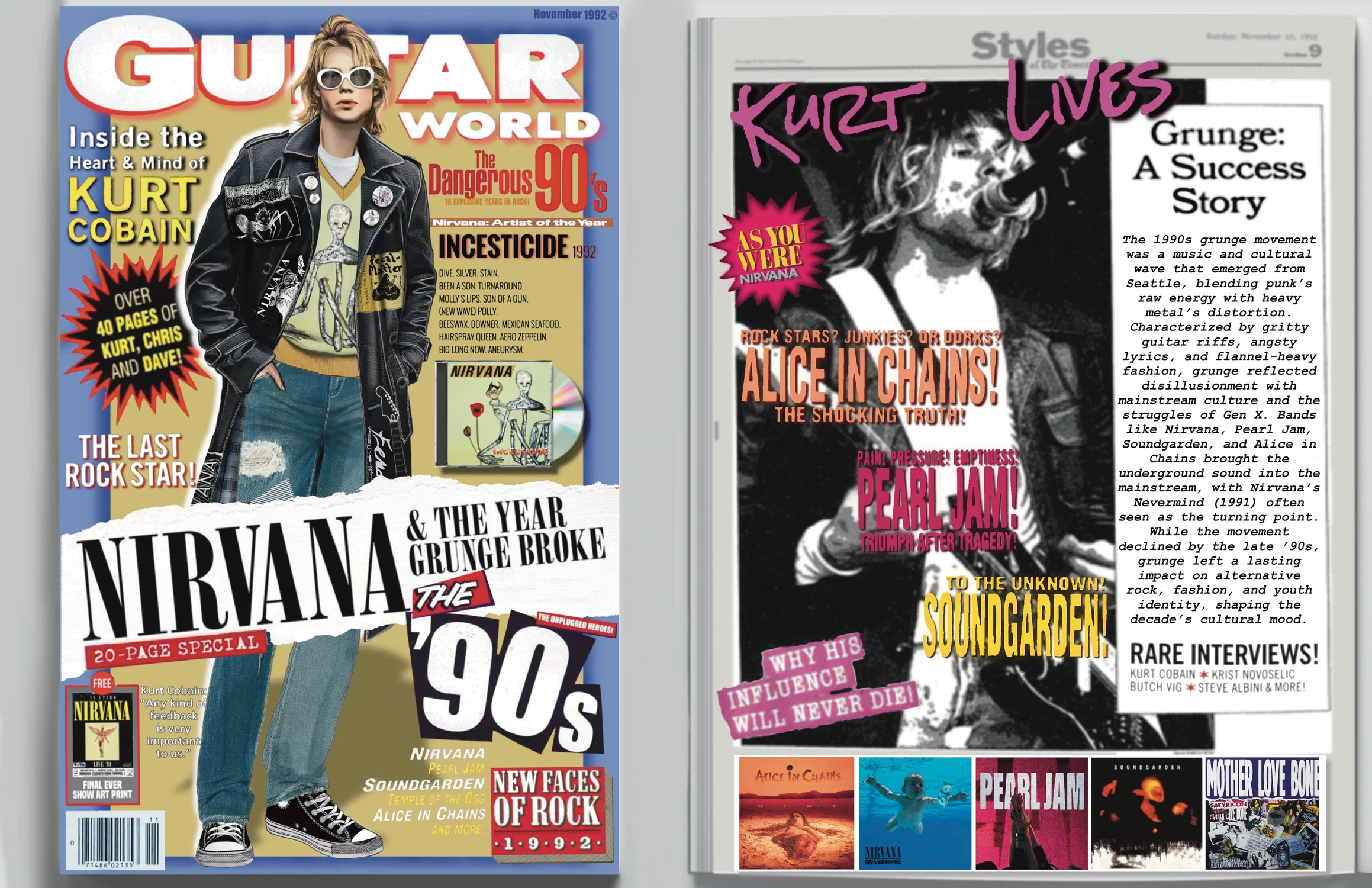 Nirvana inspired Pop Culture Magazine Spread