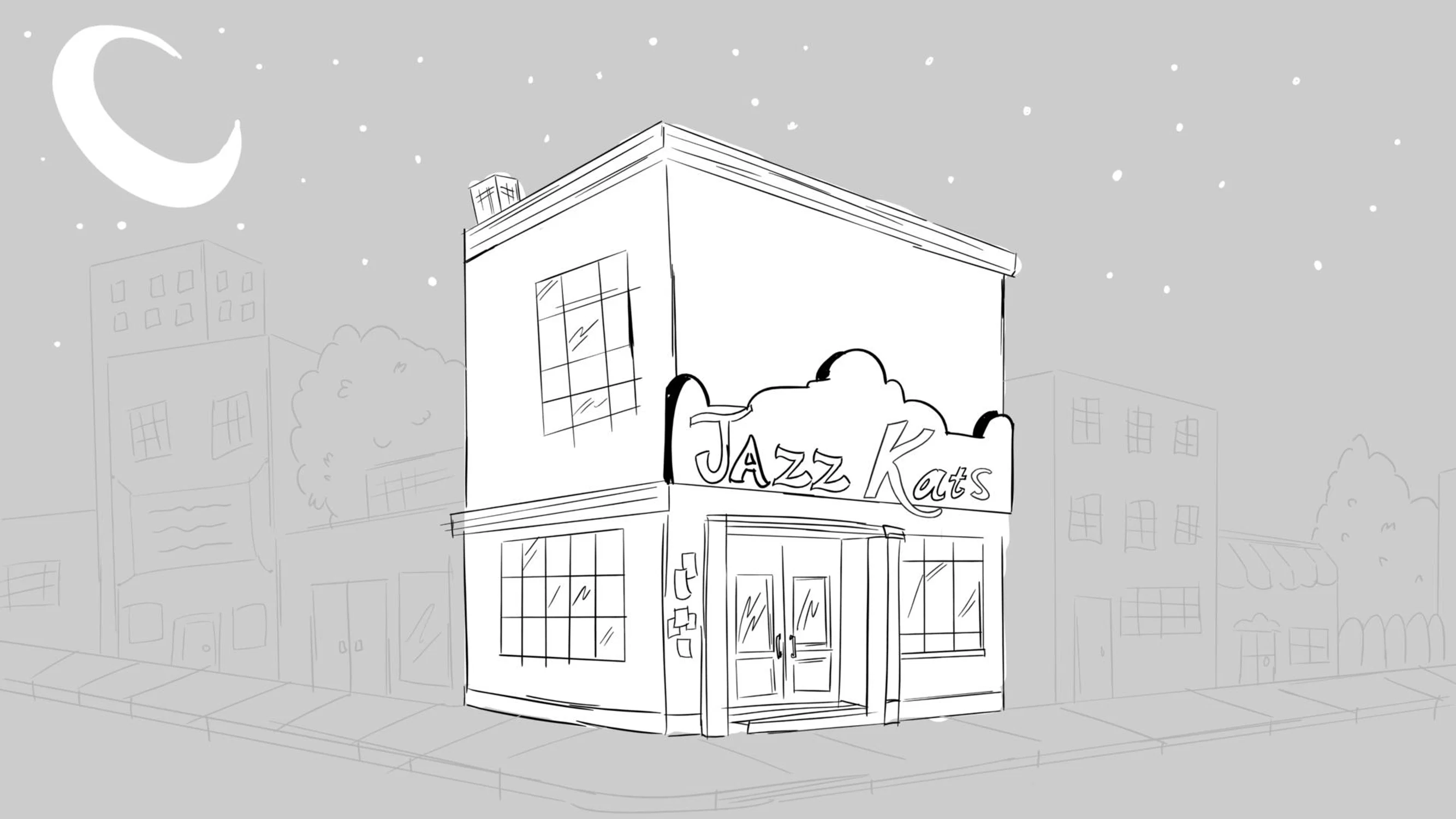 this is a frame of my storyboard Jazz Kats