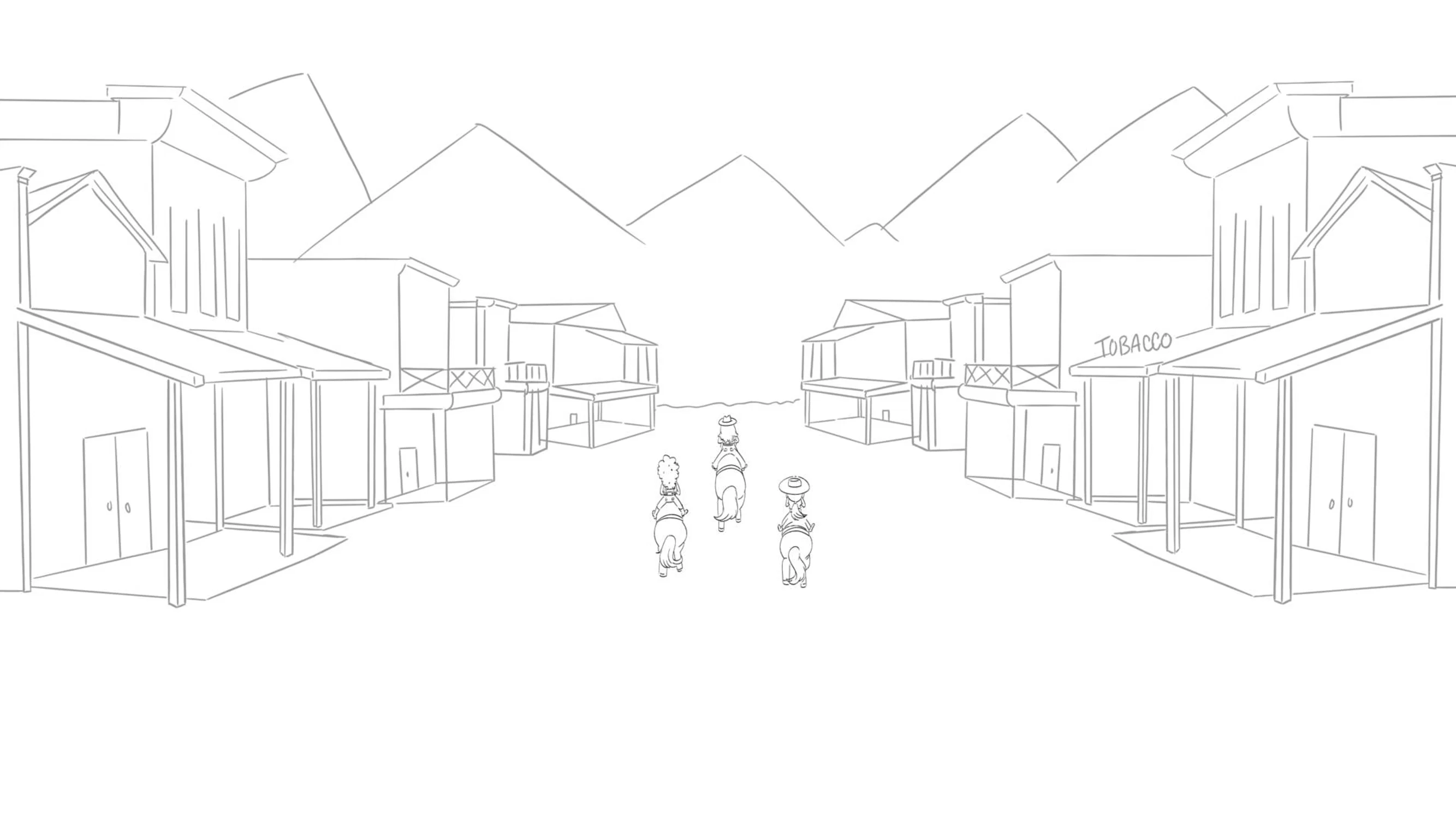 This is a storyboard called The Showdown that I have worked on viewing my technical skills with perspective and environement