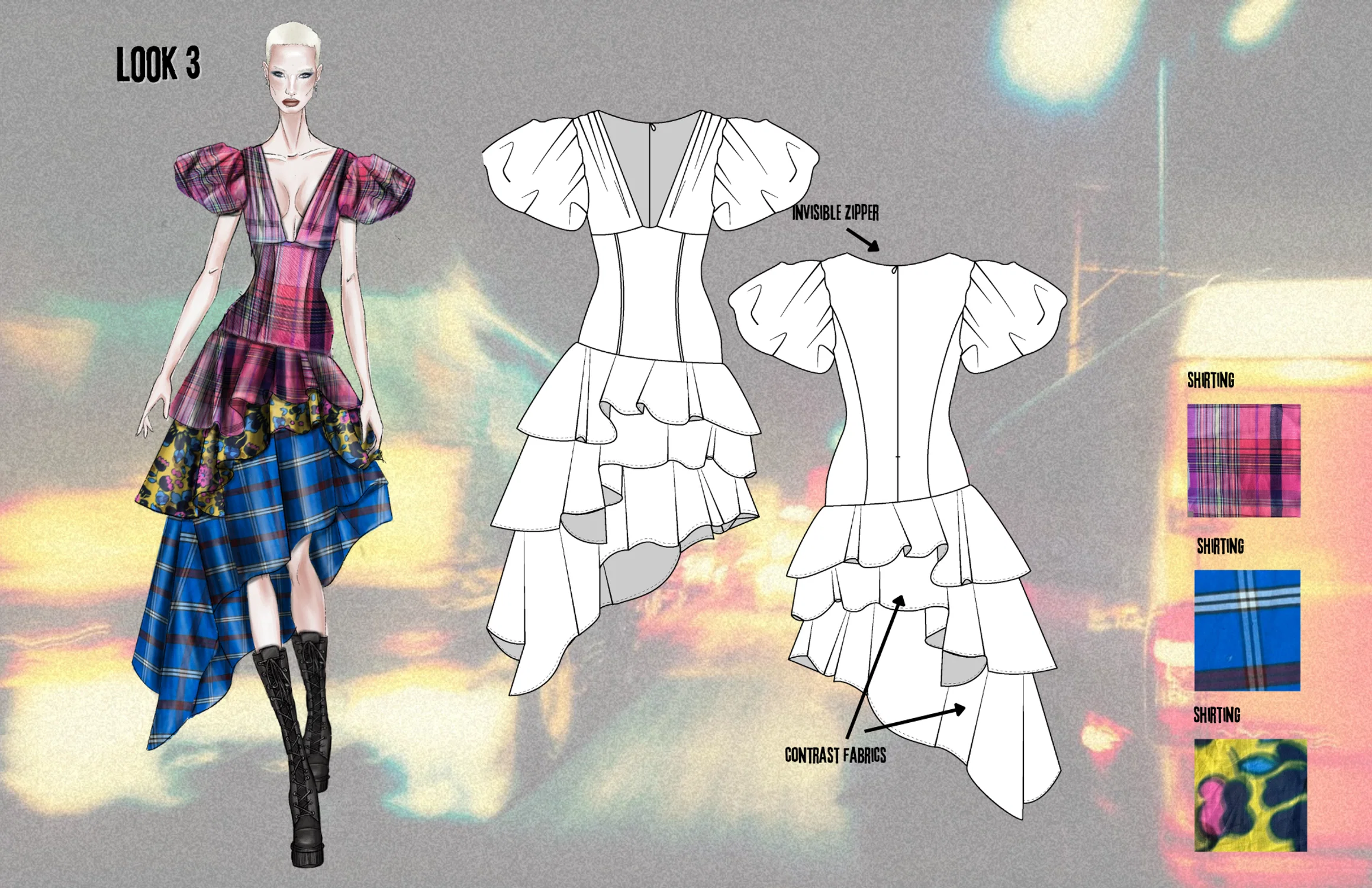 Look 3 of punk inspired collection.