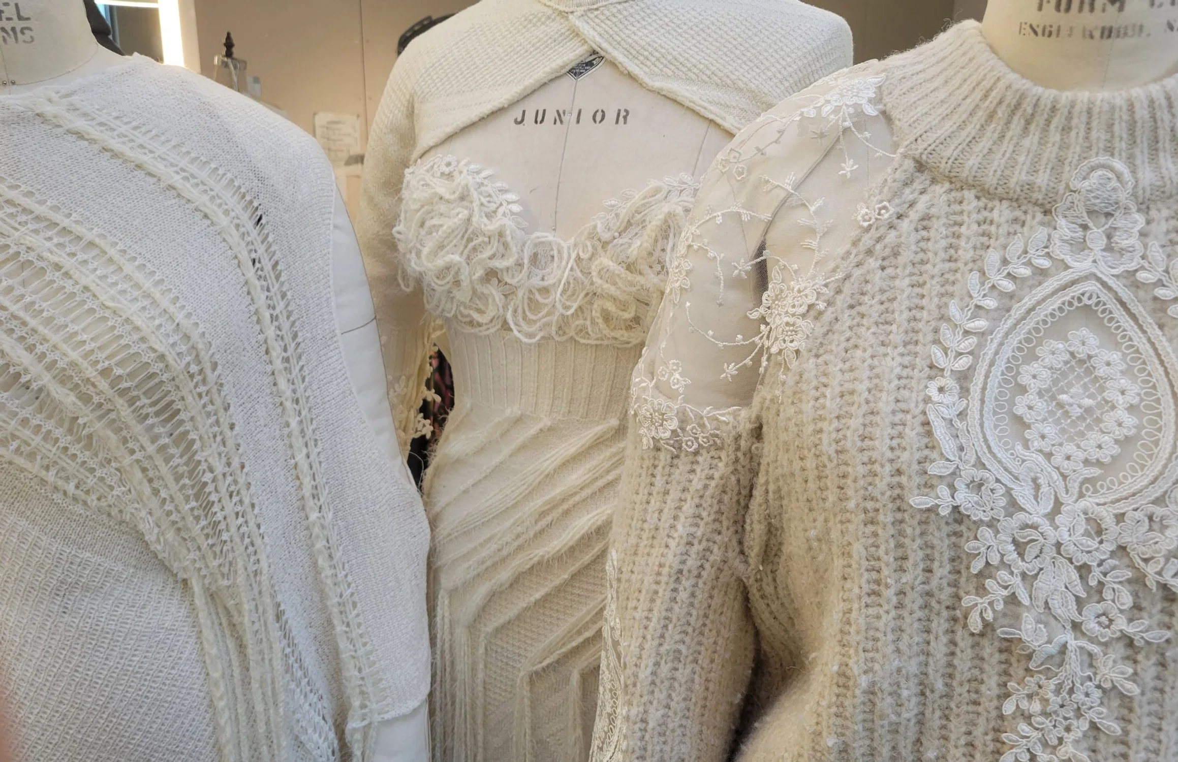 the process of the upcycled knitwear collection