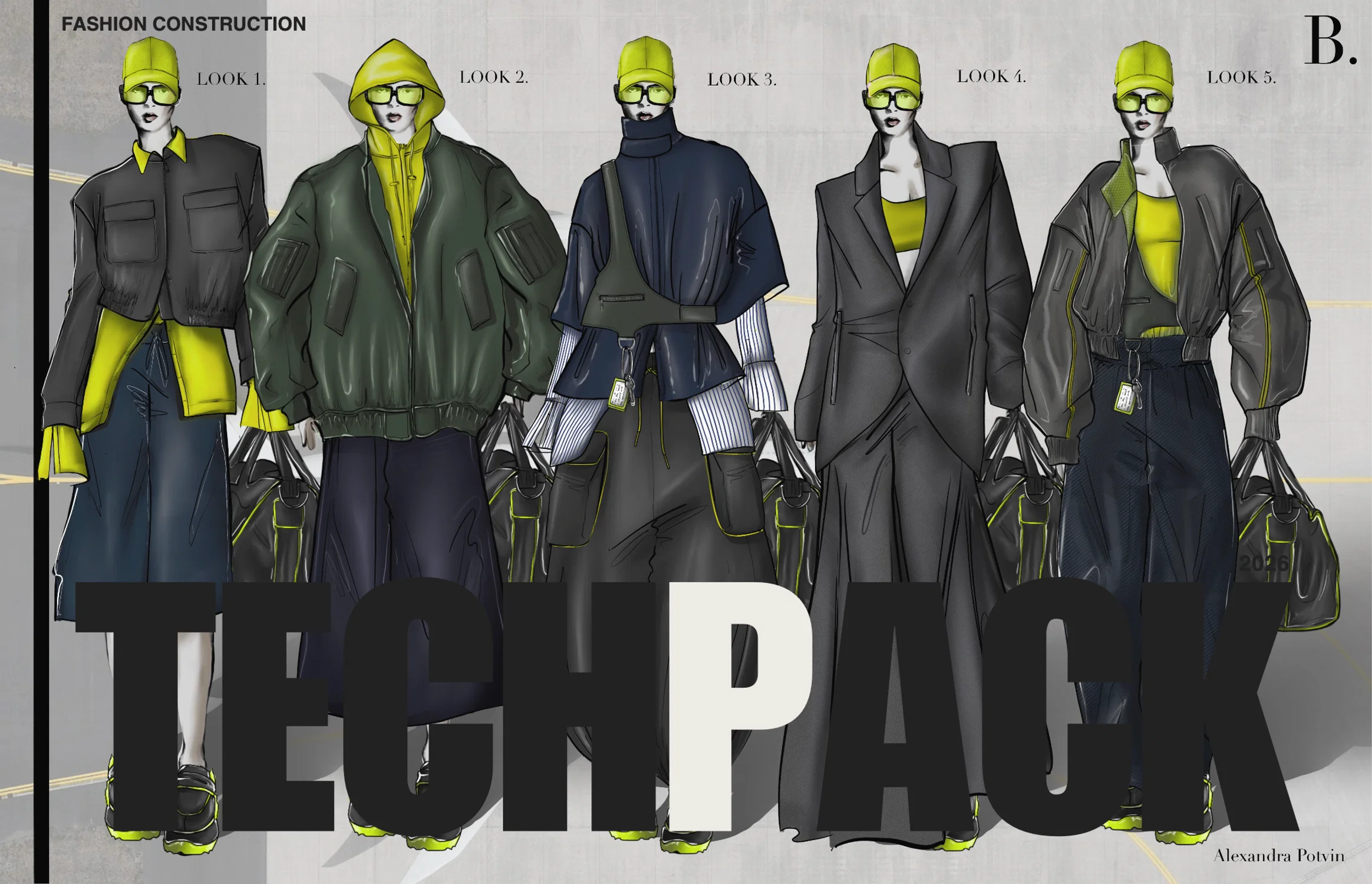 A fashion collection lineup focusing on transformative fashion