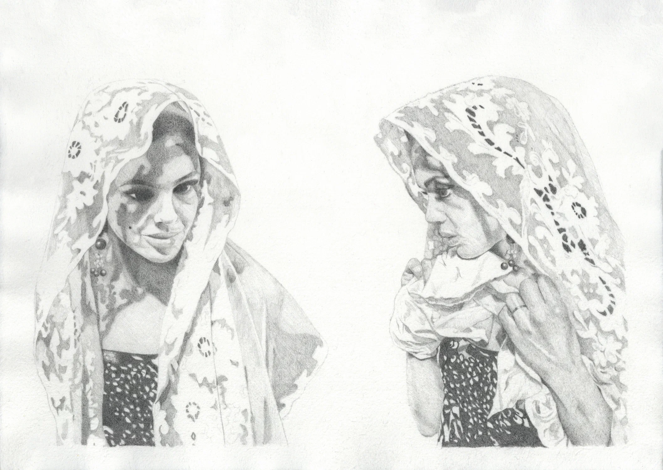 Untitled (Edie Sedgwick), 2024. Graphite on paper. 12 x 17 inches.
