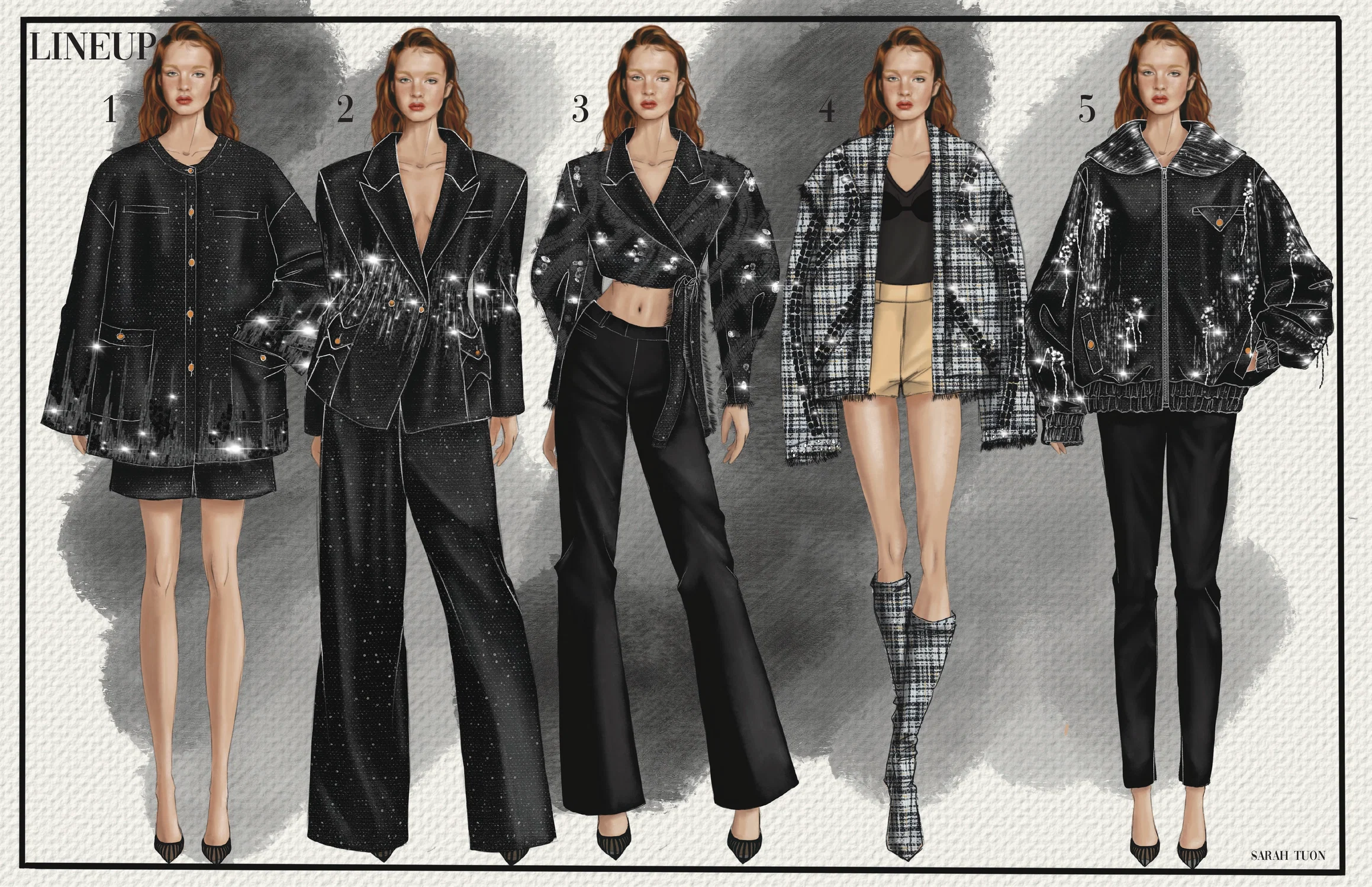 A luxury womenswear collection of tweed
