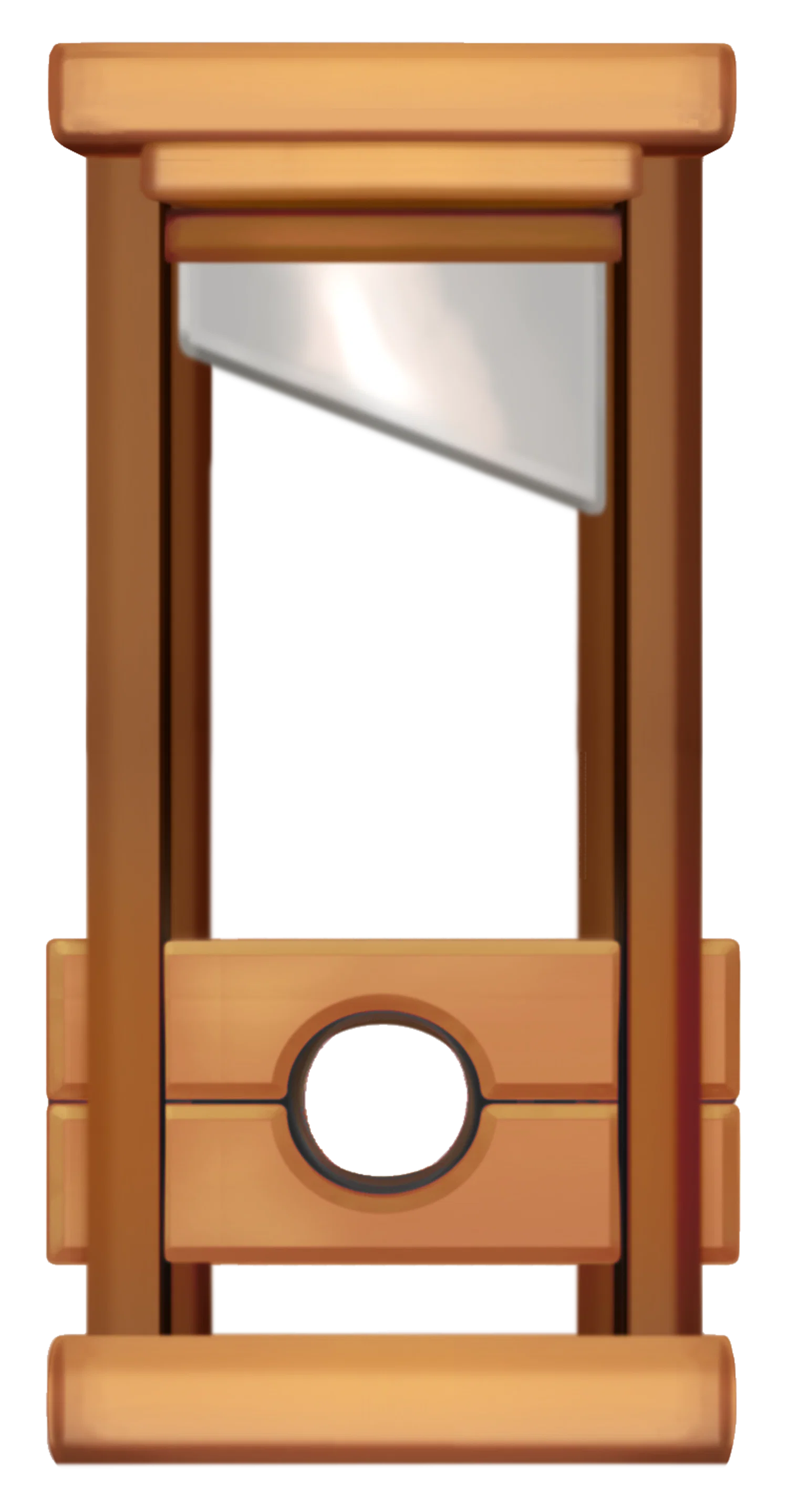 Guillotine depicted in the style of Apple emojis.