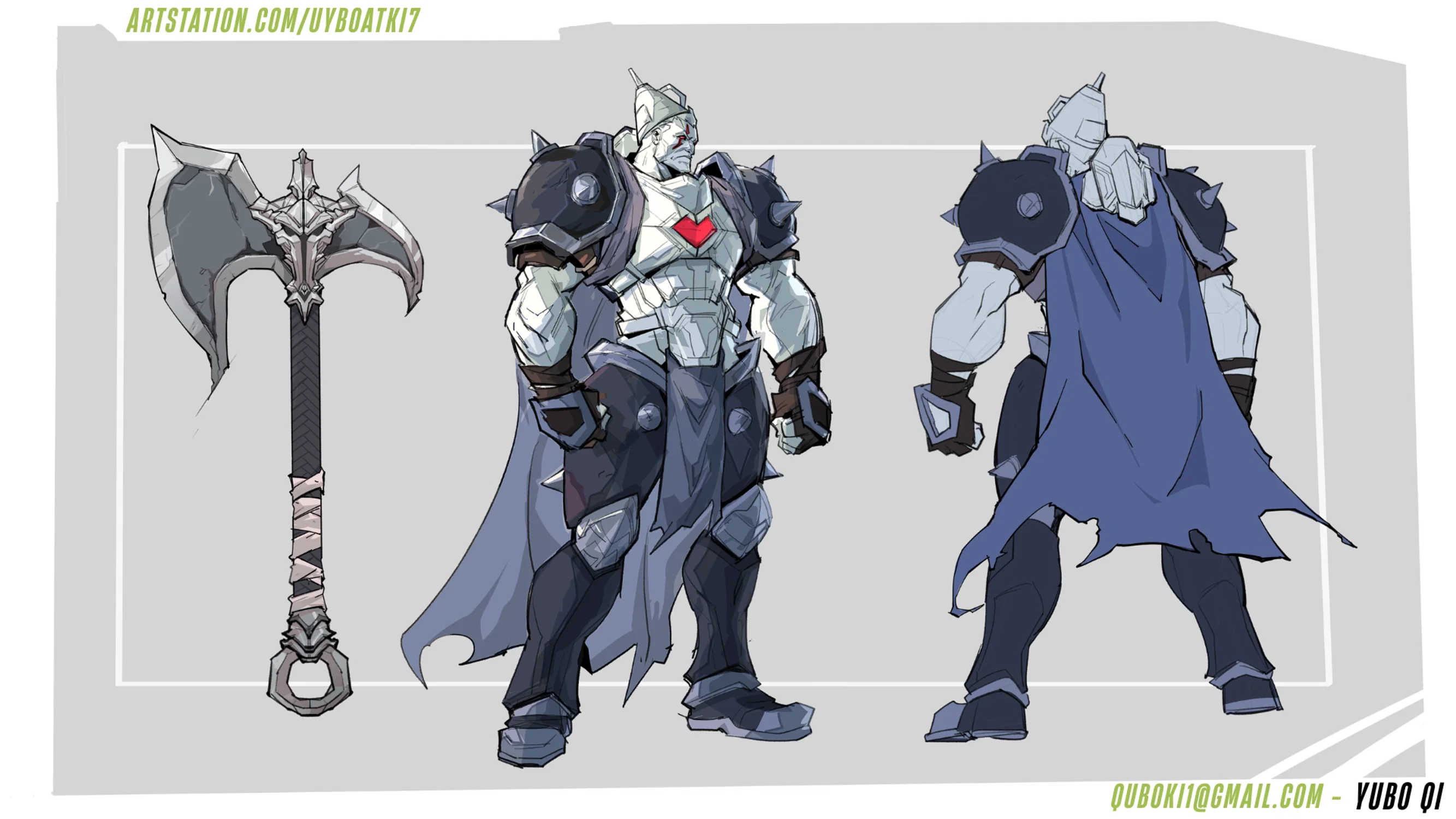 A fan-chroma idea for Darius from 2XKO, as the Tin Man from The Wizard of Oz in a fantasy skinline.