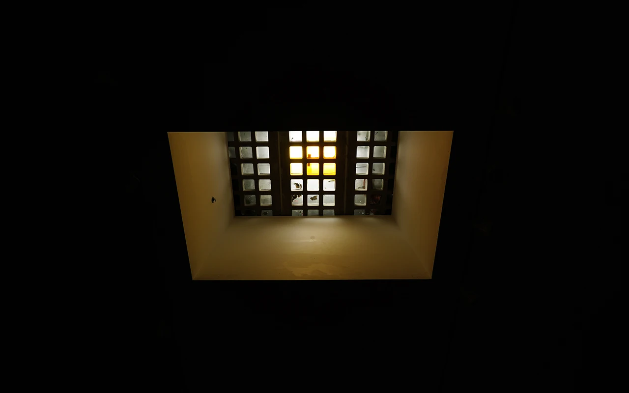 Gallery skylight from below 