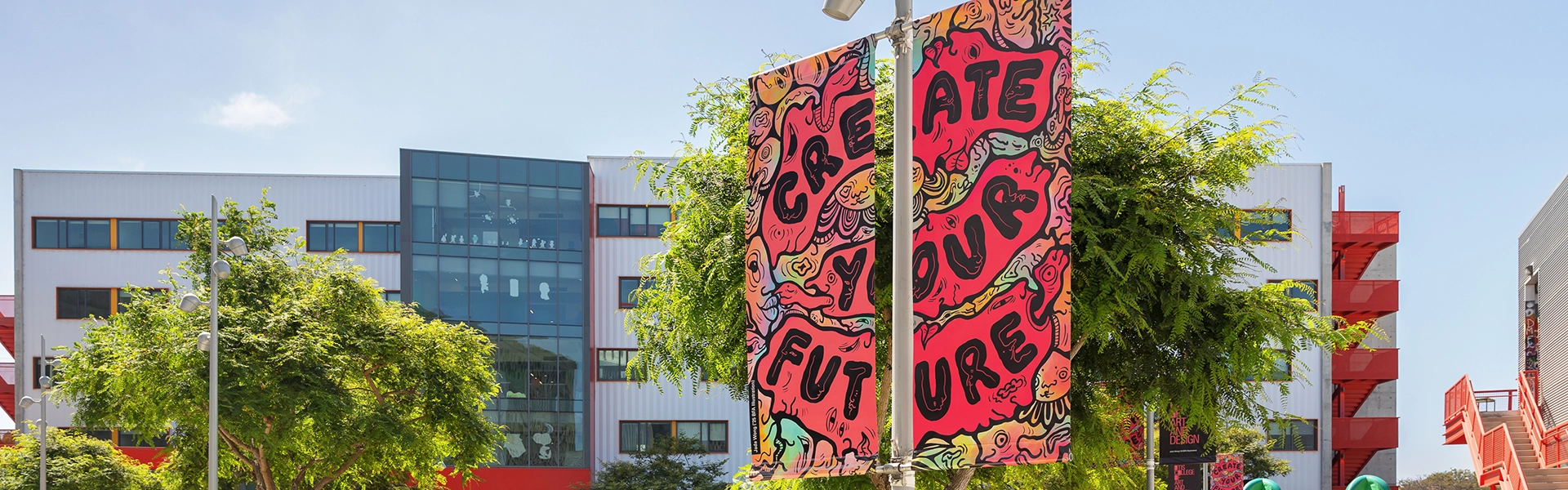 Create Your Future pole banner at Otis College